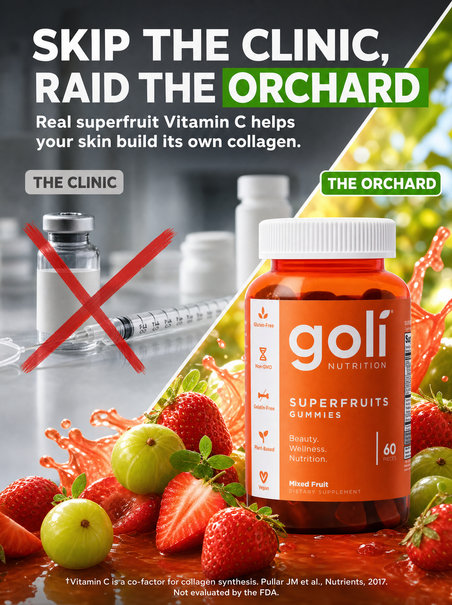 Goli Facebook ad: Skip the Needle. Chew Your Collagen Instead.