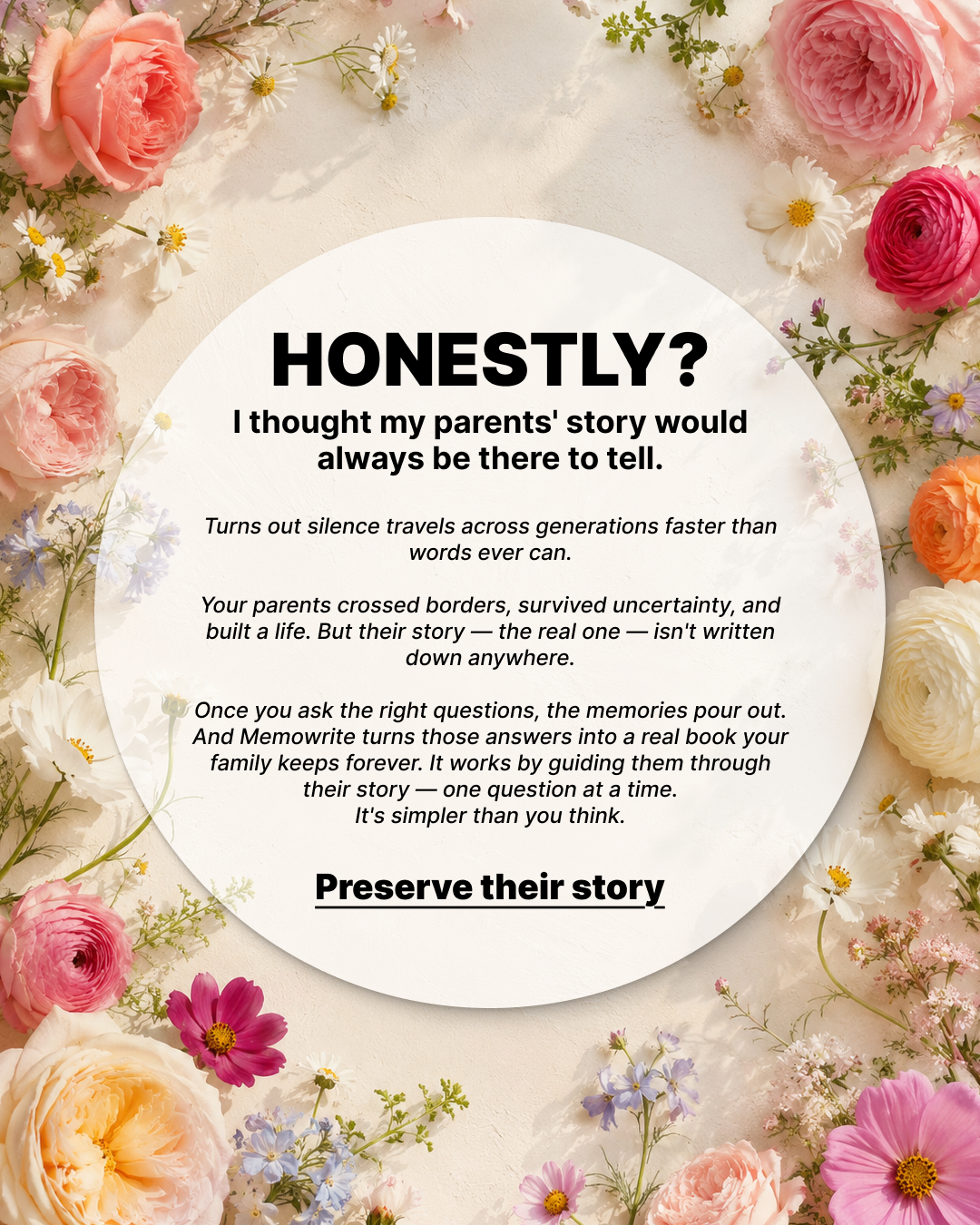 Memowrite Facebook ad