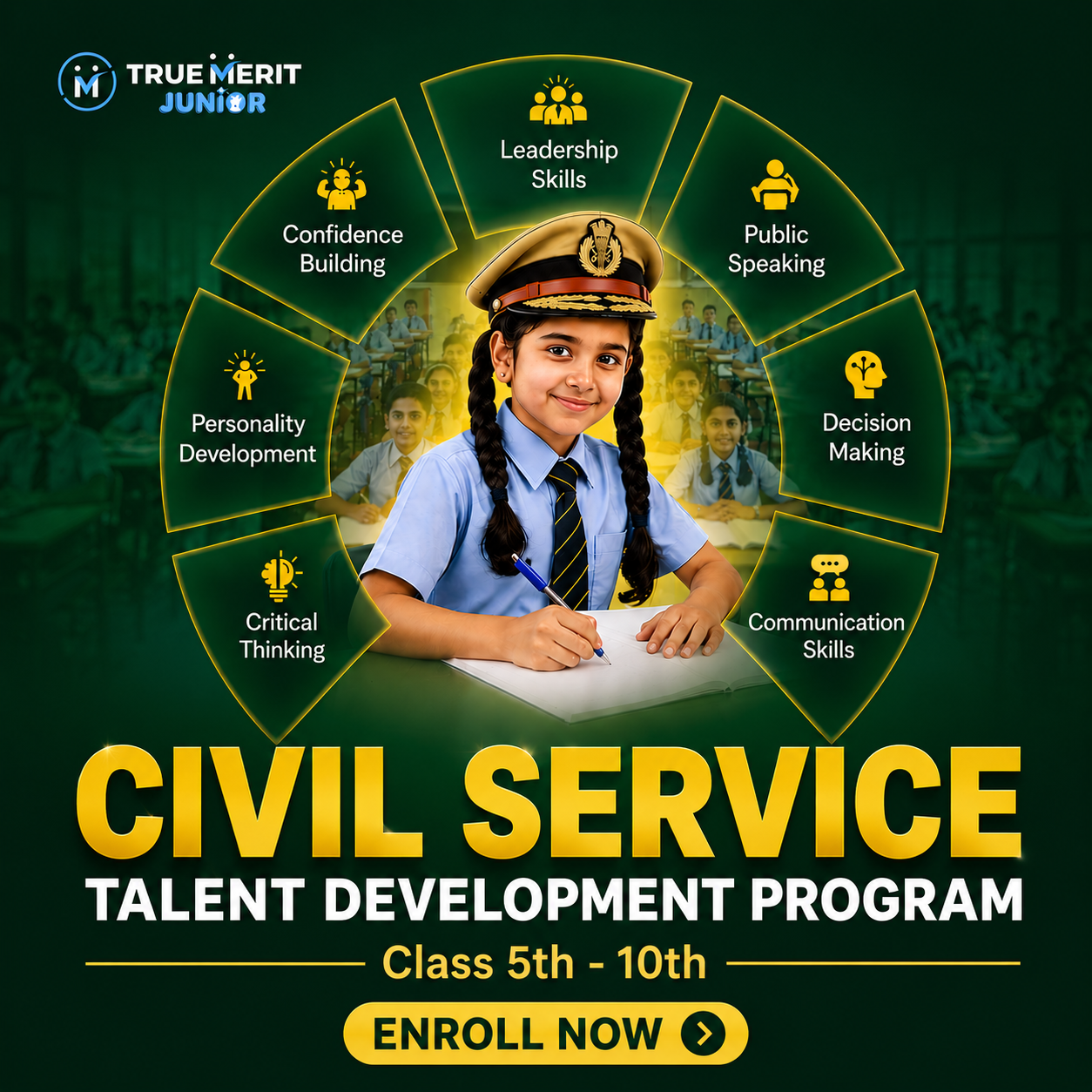 TrueMerit-IAS Facebook ad: Start Civil Service Learning at School Level