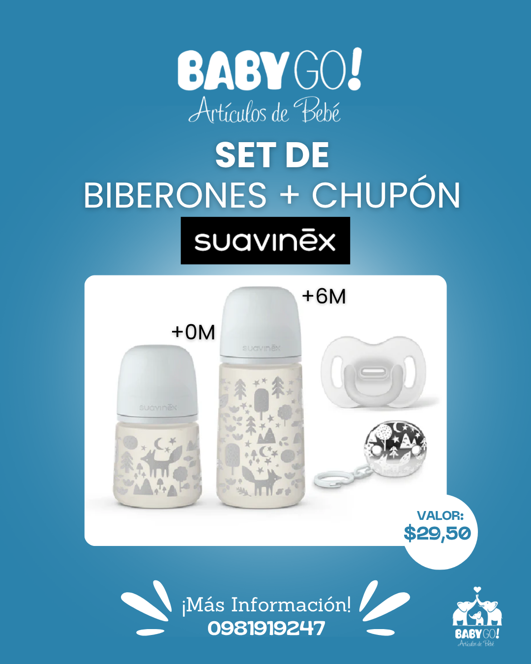 BabyGo. Facebook ad: Biberones Suavinex y Pigeon