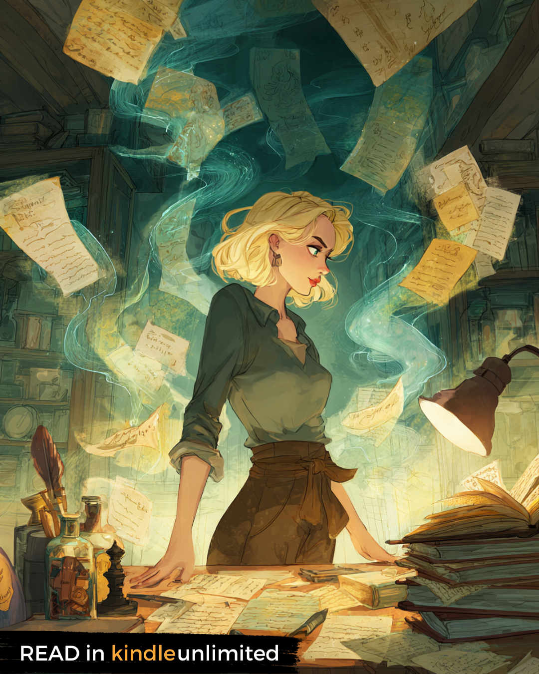 Lynn Morrison Facebook ad: Whimsical Cozy Fantasy Mysteries Kindle Unlimited!