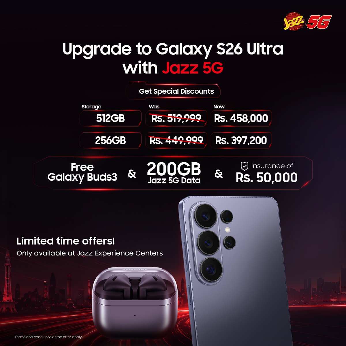 Samsung Facebook ad: Upgrade to the Galaxy S26 Series with Jazz…