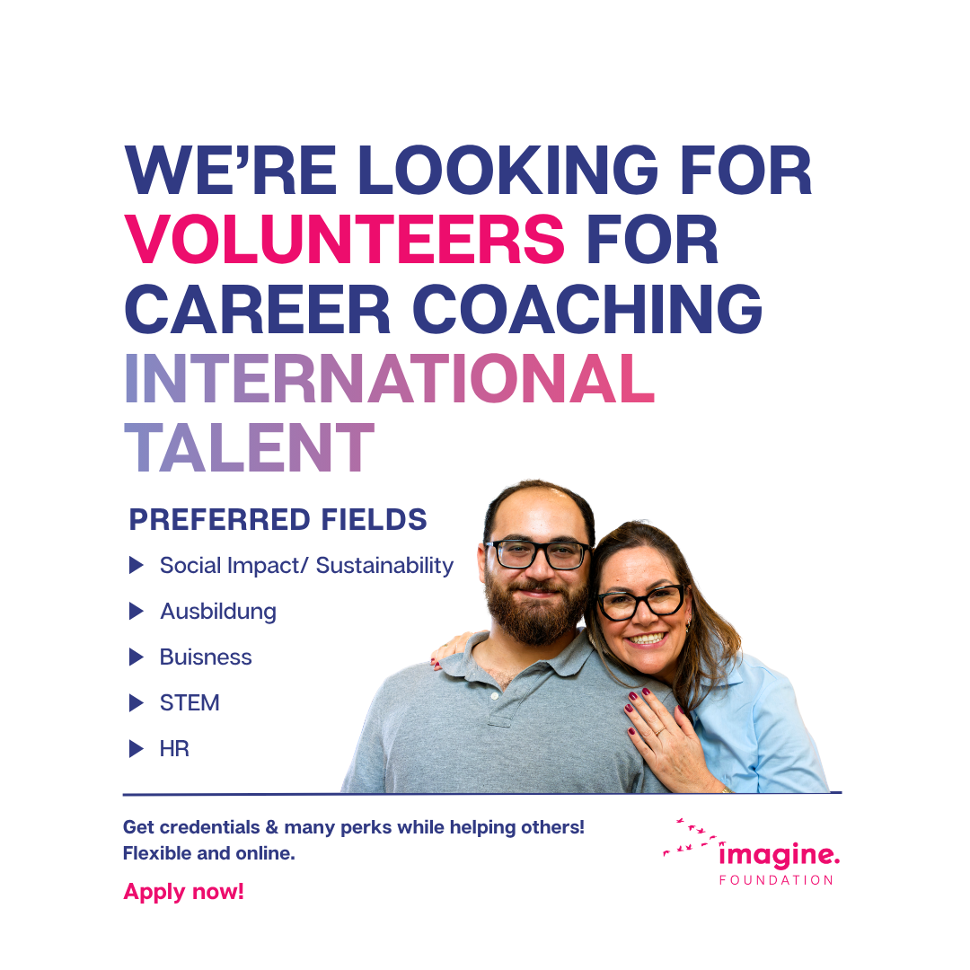 Imagine Foundation e.V. Facebook ad: Your skills are worth sharing. Volunteer with us