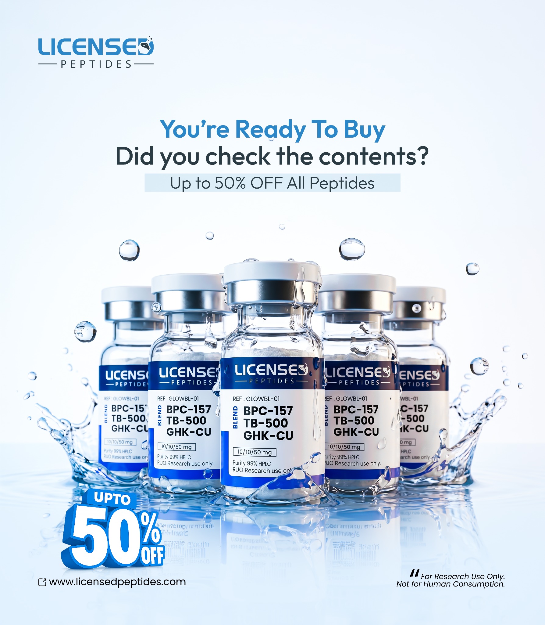 LicensedPeptides.com Facebook ad