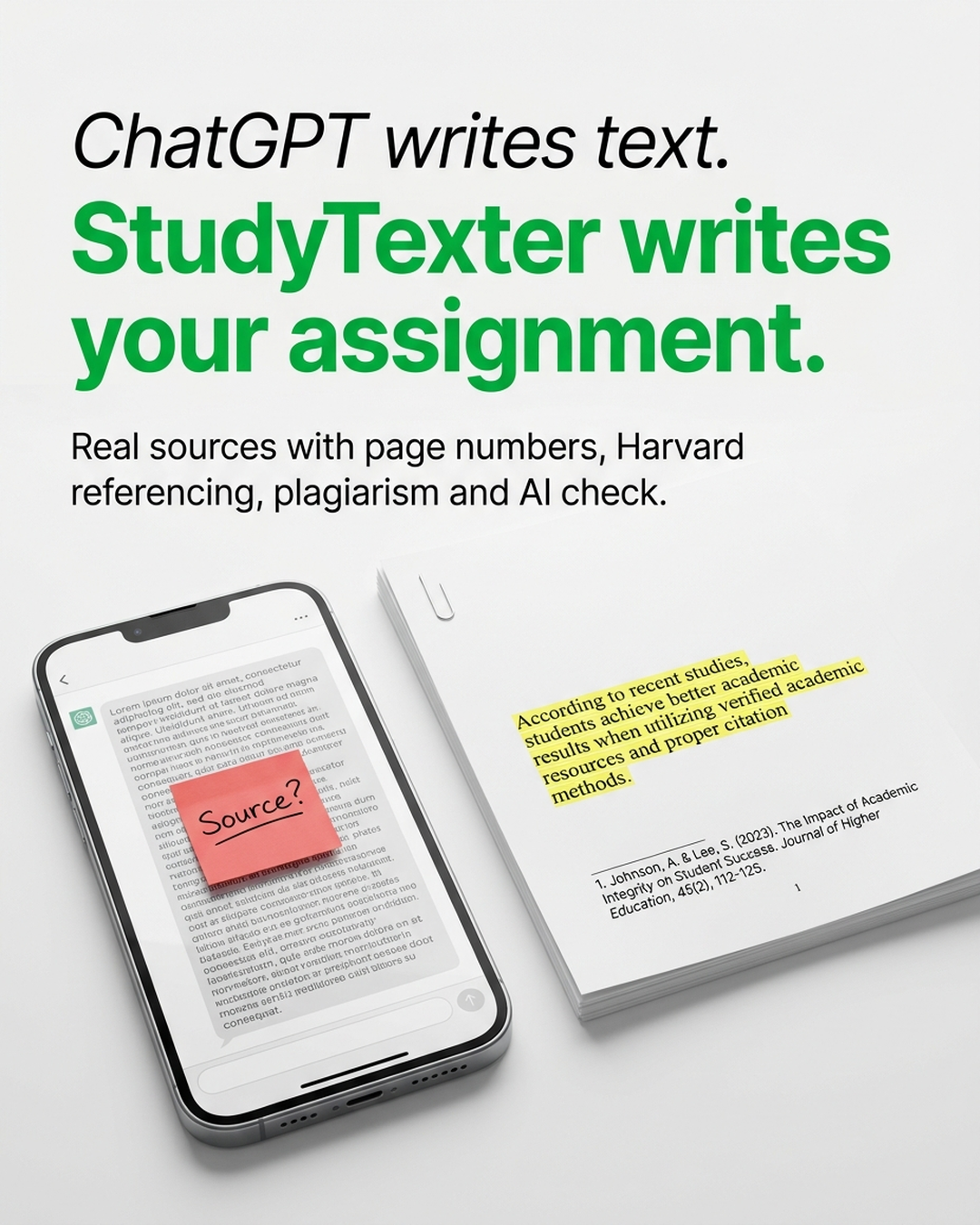 StudyTexter.com Facebook ad: More than a chatbot