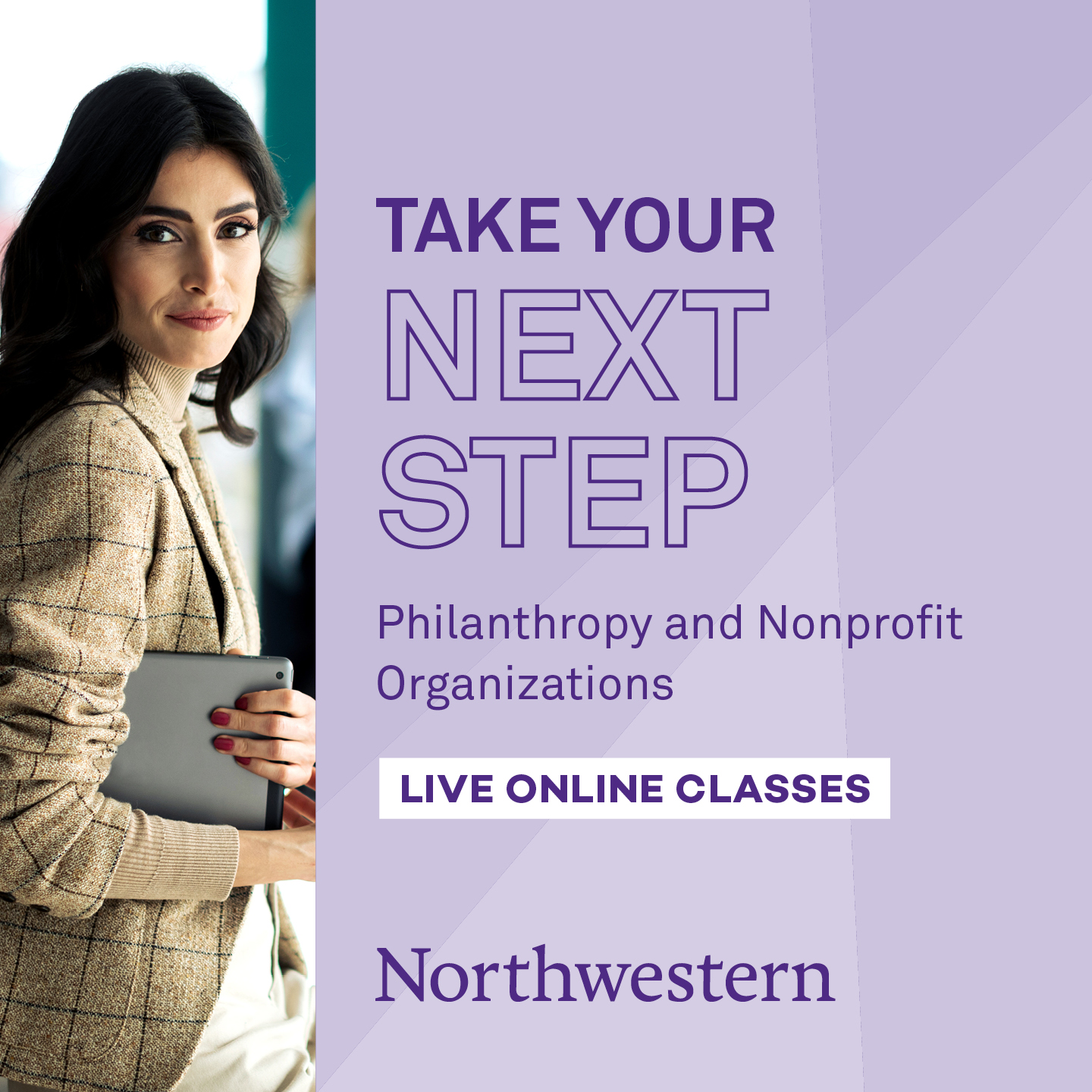 Northwestern University School of Professional Studies Facebook ad