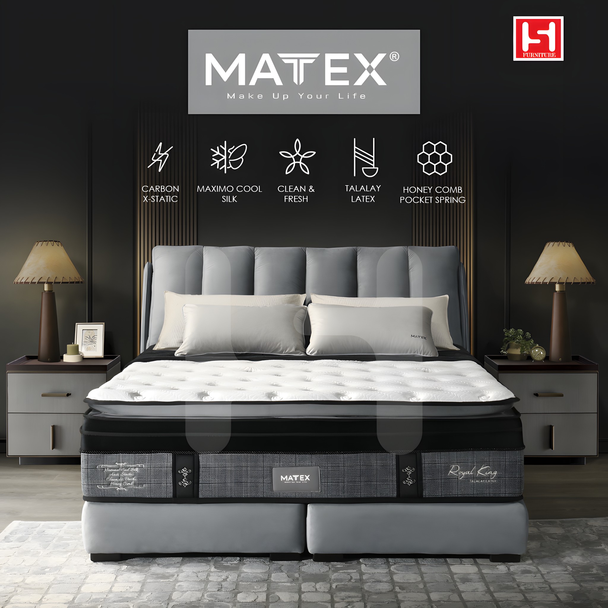 Hup Seng Furniture Showroom Miri Facebook ad: Sleep Like Royalty, Wake Up Refreshed