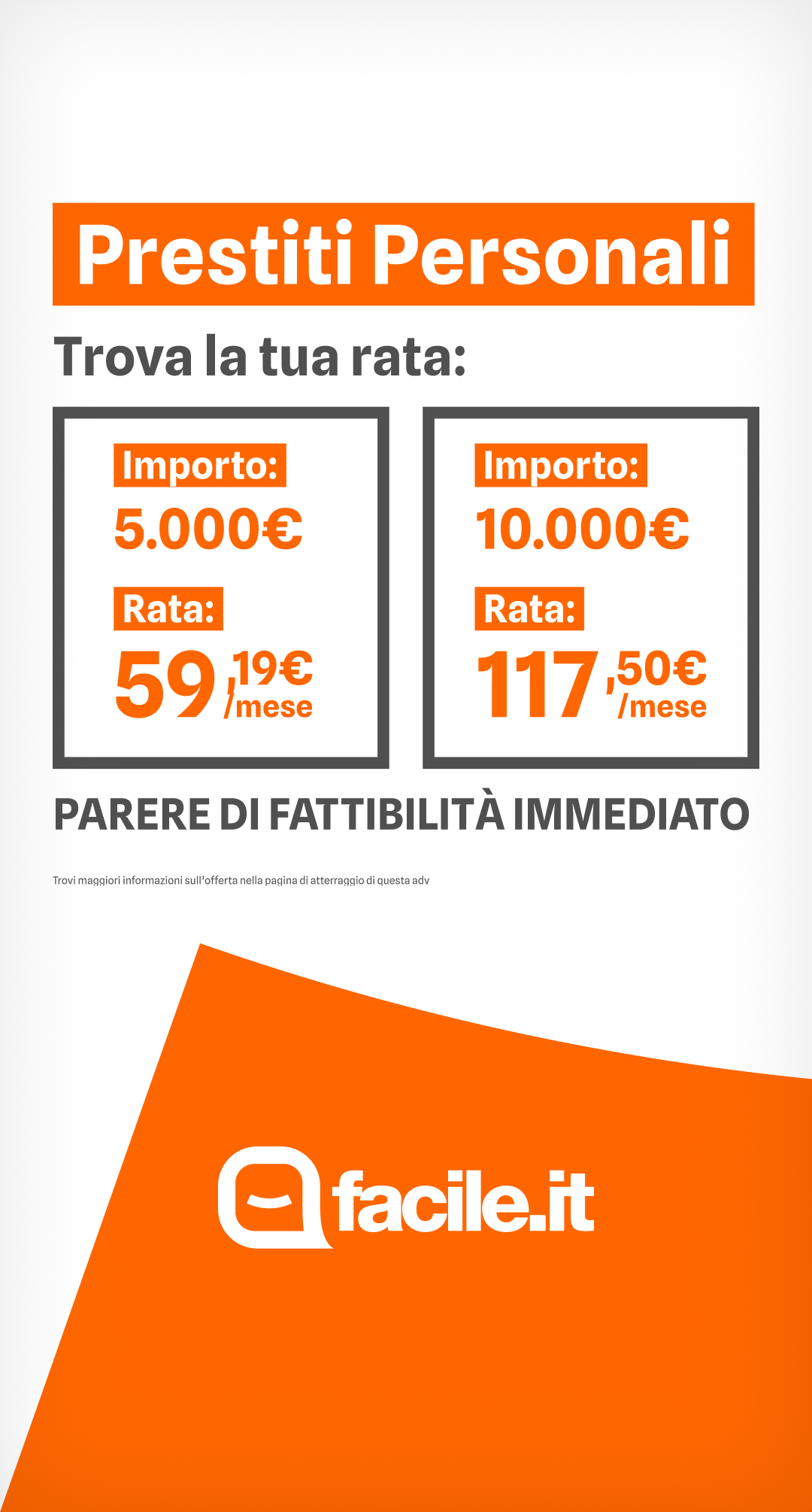 Facile.it - Prestiti Facebook ad: Fai un Preventivo