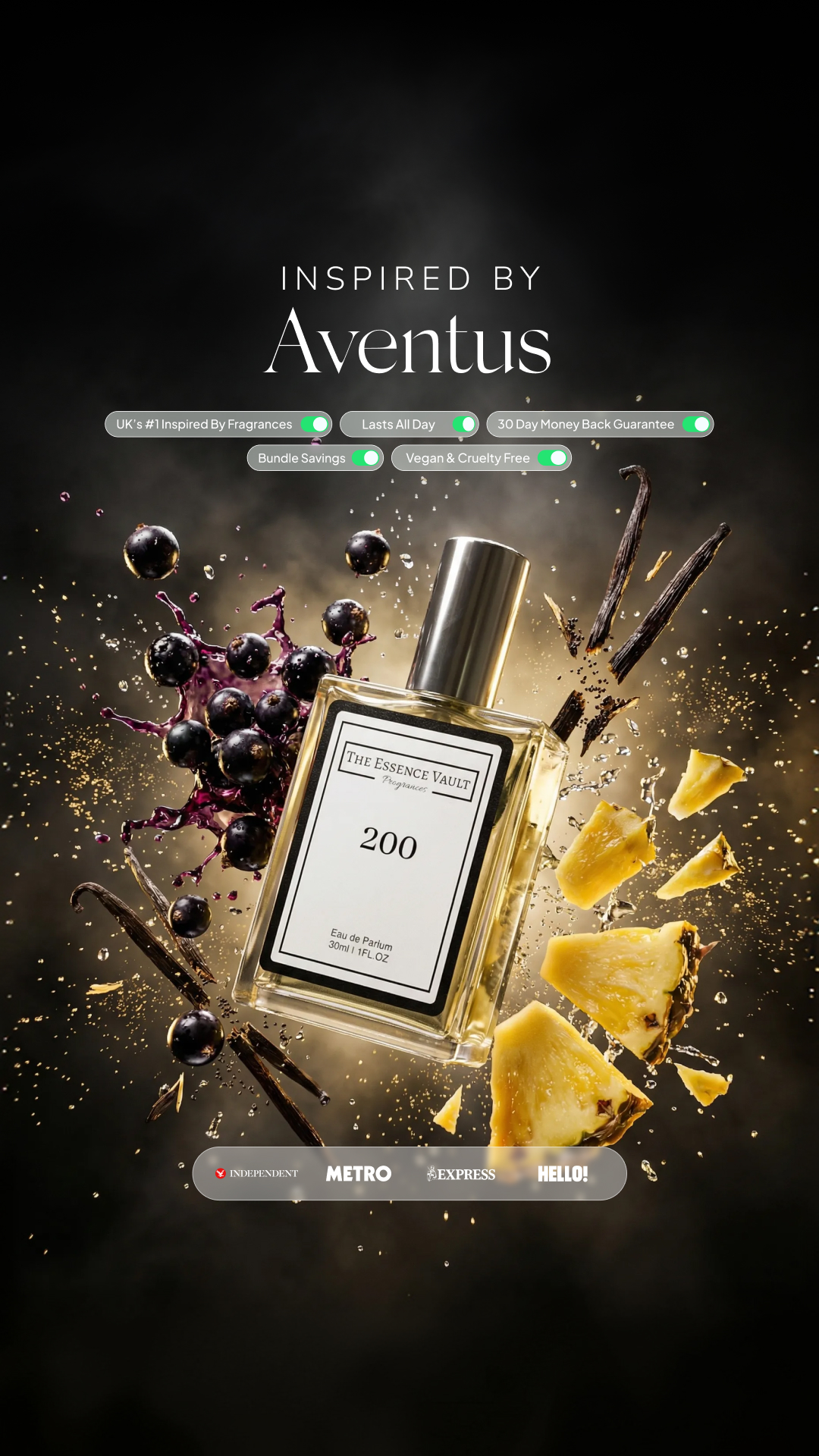 The Essence Vault Facebook ad from Dec 29, 2025