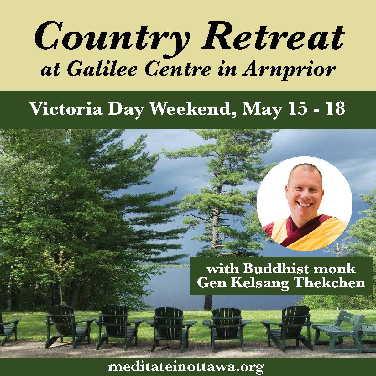Kadampa Meditation Centre Ottawa Facebook ad: Country Meditation Retreat in Arnprior, May 15-18