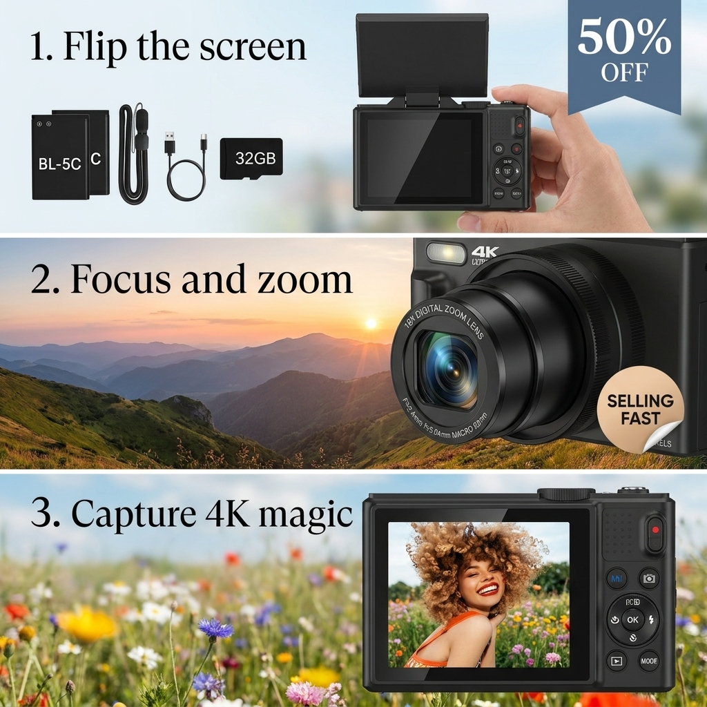 Kikishop Facebook ad: 4K HD Camera for Everyday Adventures