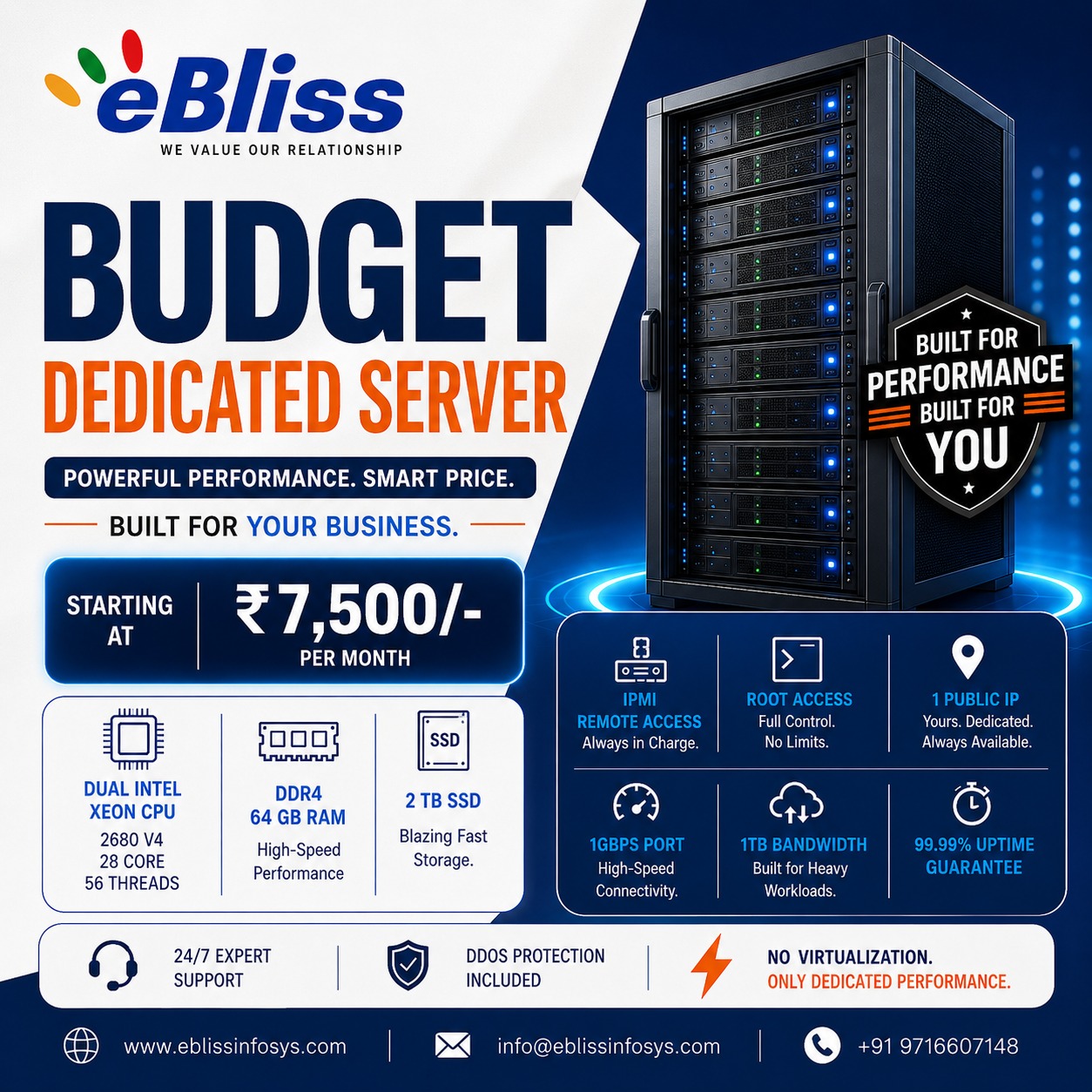 Ebliss Facebook ad: 28 Cores, 56 Threads, 64GB DDR4 RAM & 2TB SSD