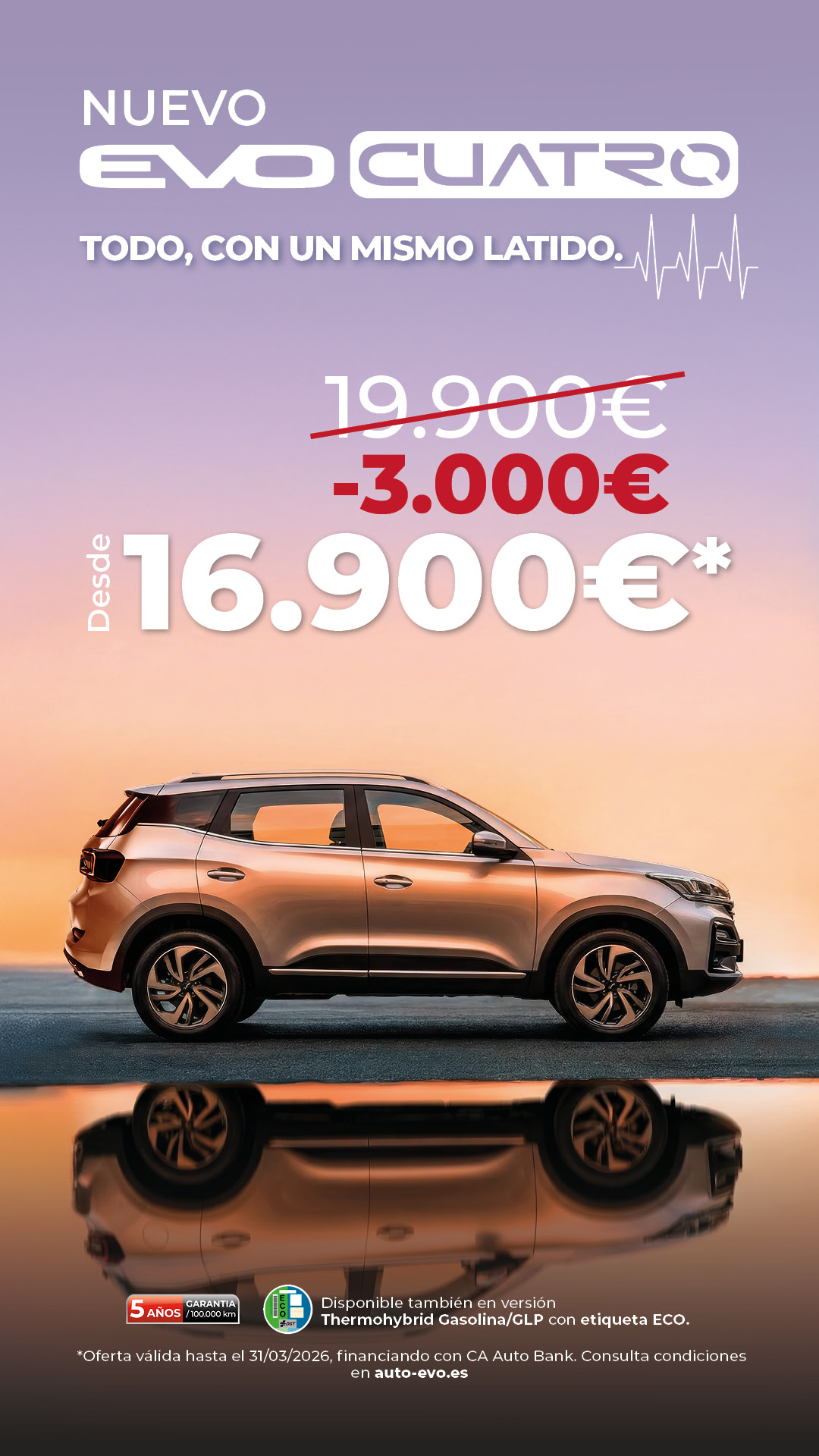 EVO Auto España Facebook ad from Feb 20, 2026