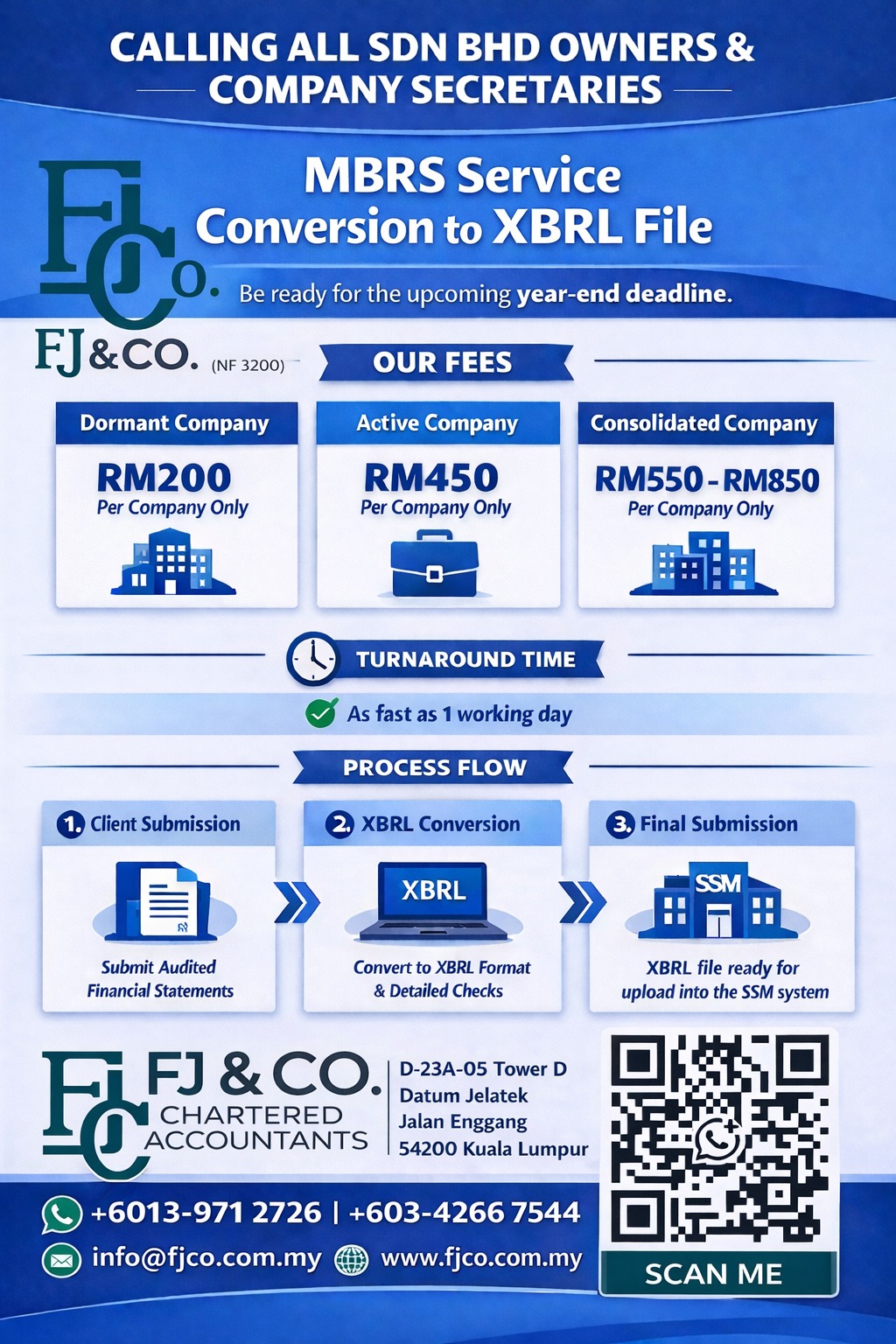 FJ & CO. Facebook ad: Hi, untuk Sdn Bhd client atau cosec yang…