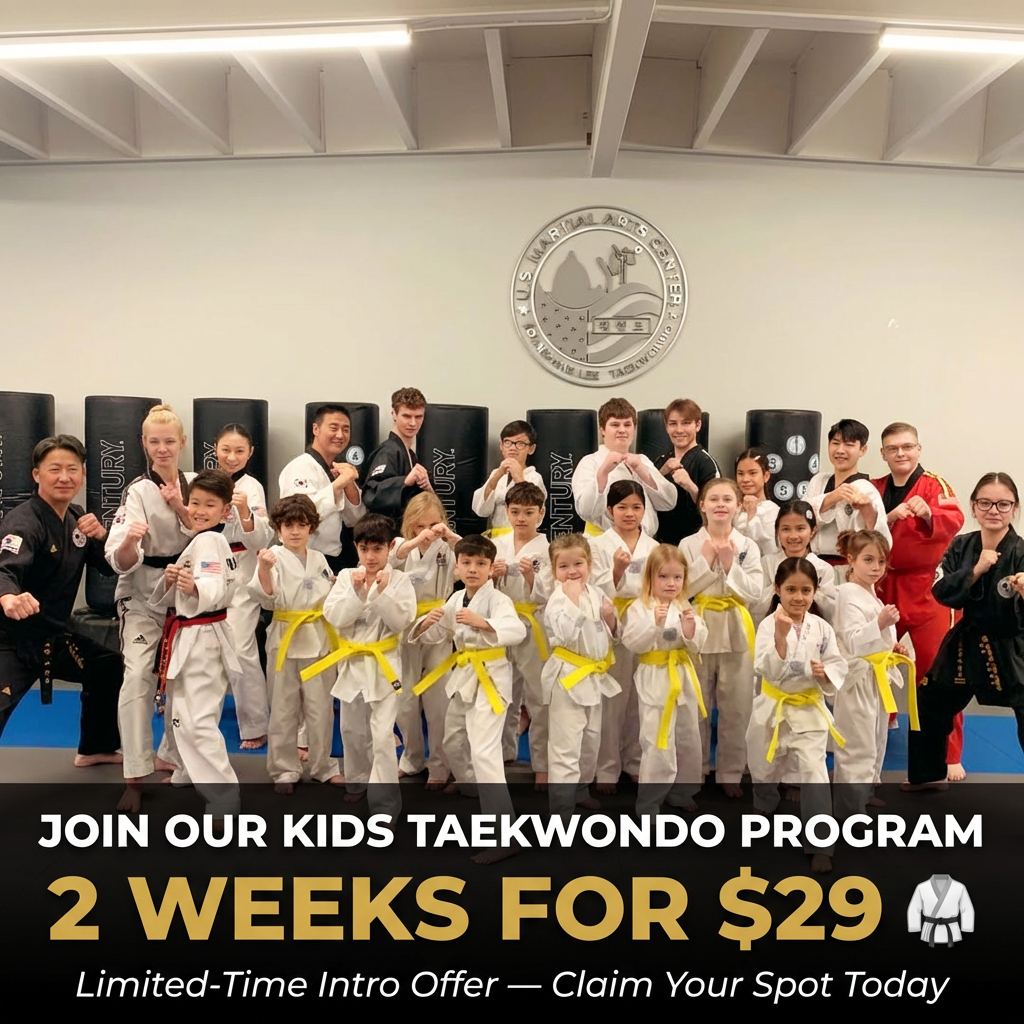 U.S. Martial Arts Center Facebook ad: 2 Weeks of Kids Taekwondo, Only $29