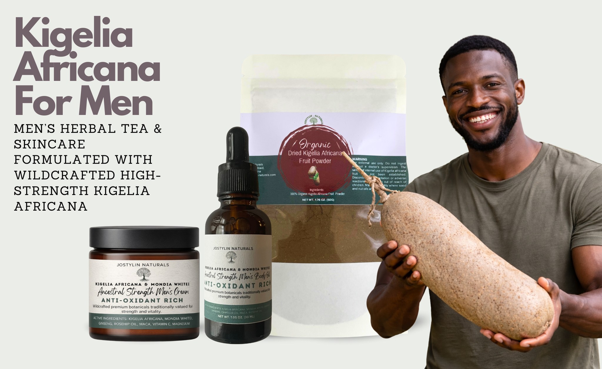 Jostylin's Apothecary Facebook ad: Jostylin Naturals Kigelia Africana Skincare For Men