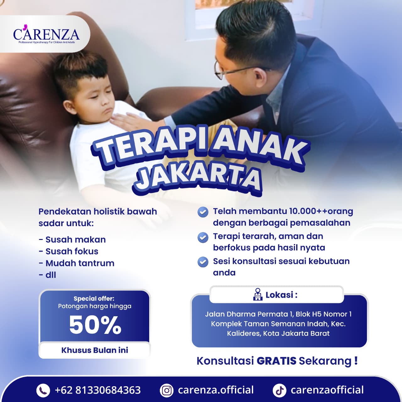 Carenza Hipnoterapi Facebook ad: Klik disini untuk konsultasi