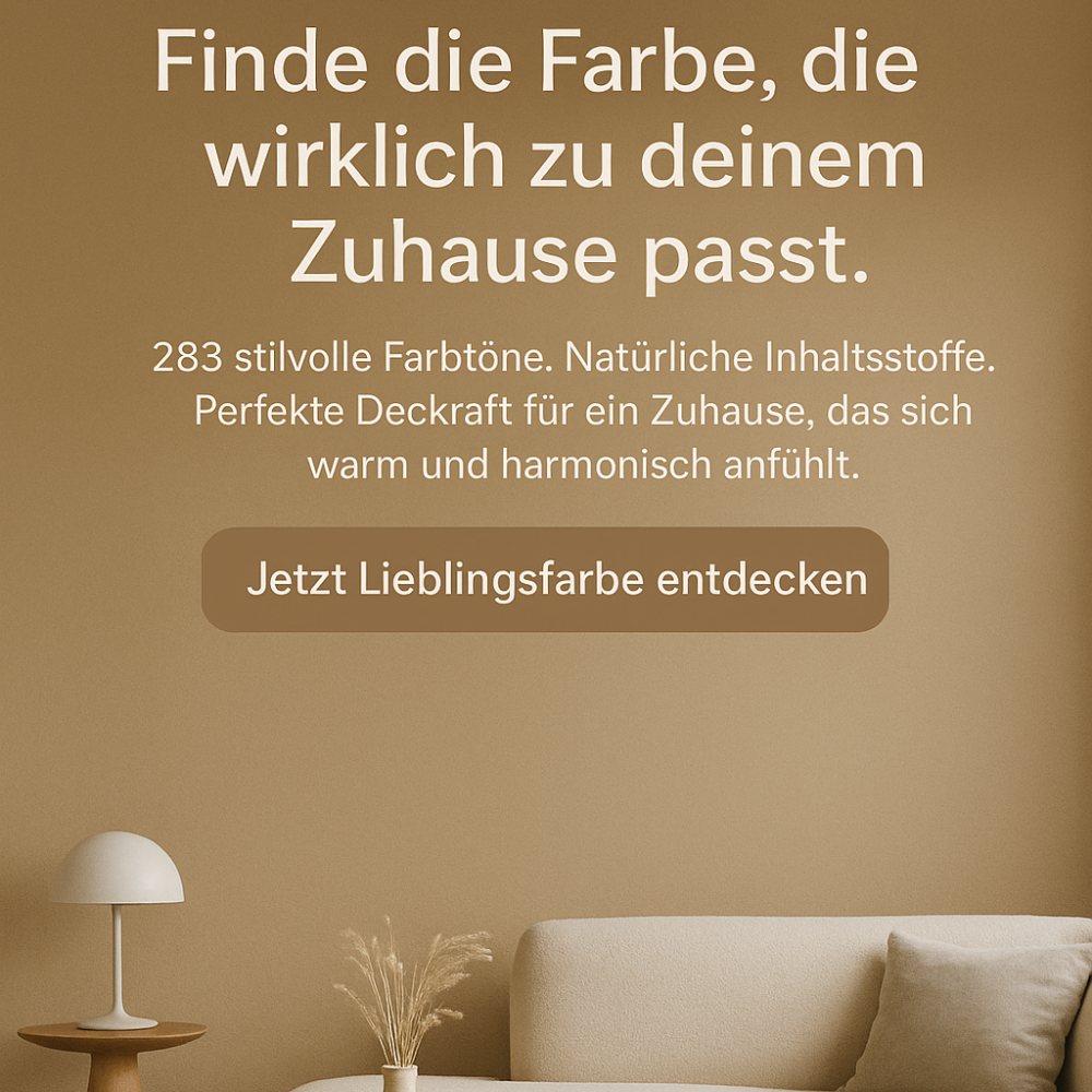 Hierat GmbH Facebook ad: Farben, die Räume wahrhaft lebendig wirken lassen.