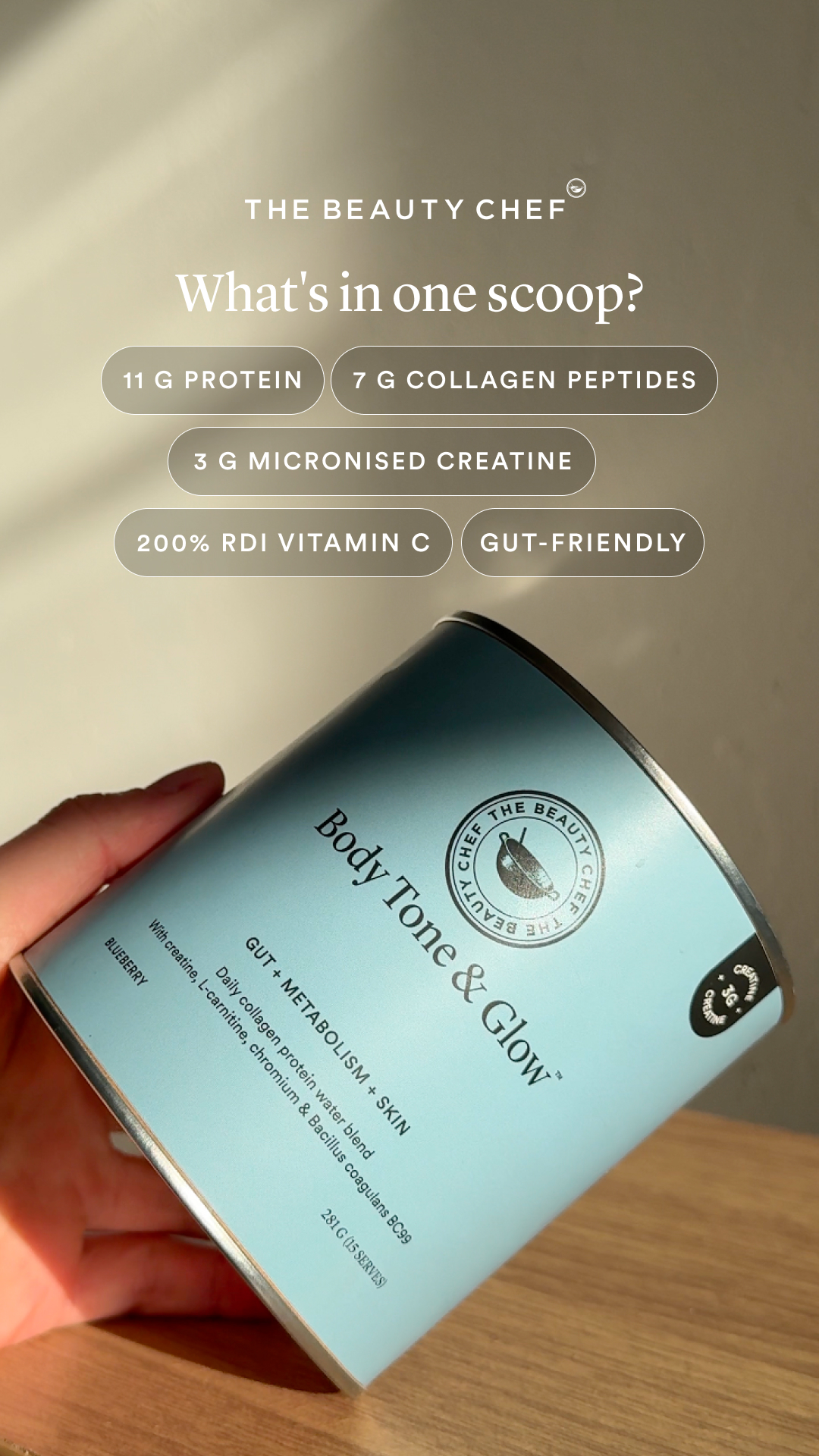 The Beauty Chef Facebook ad: Body Tone & Glow by The Beauty Chef