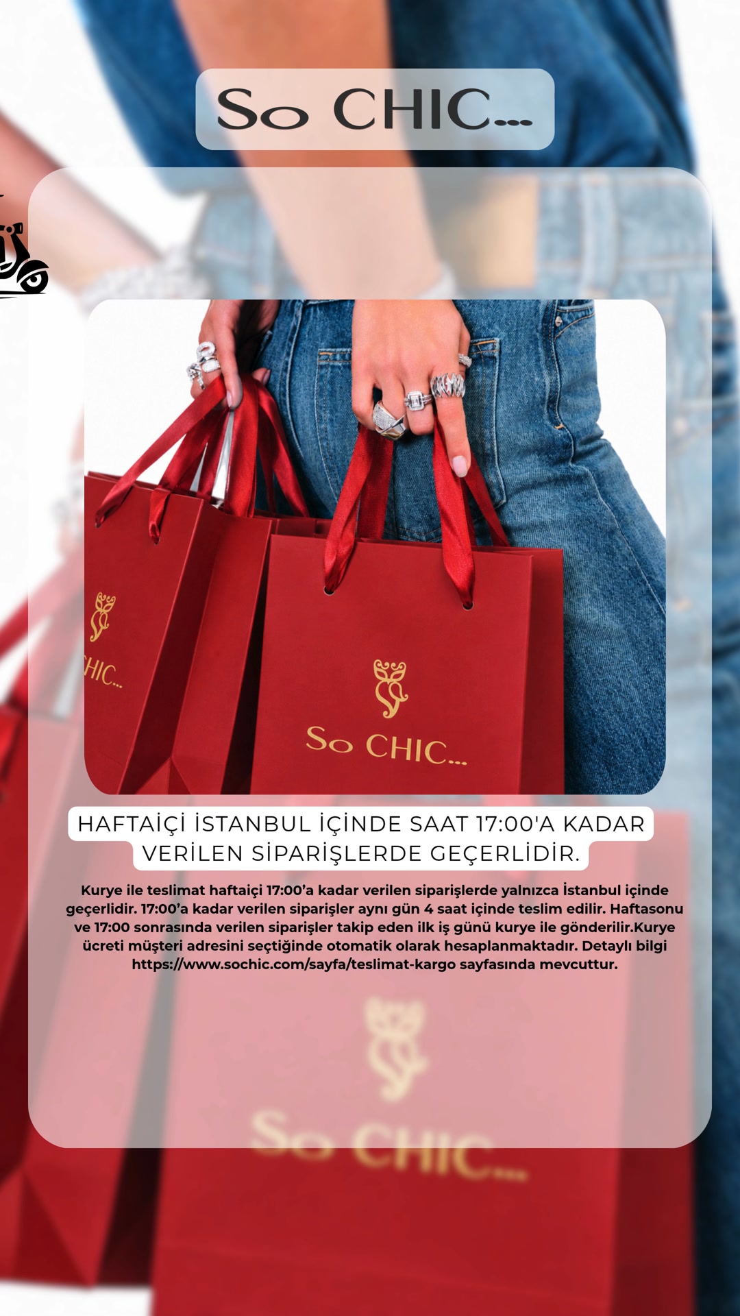 So CHIC Facebook ad: Hafta İçi İstanbul Teslimatlarınız 4 Saatte Kapınızda!