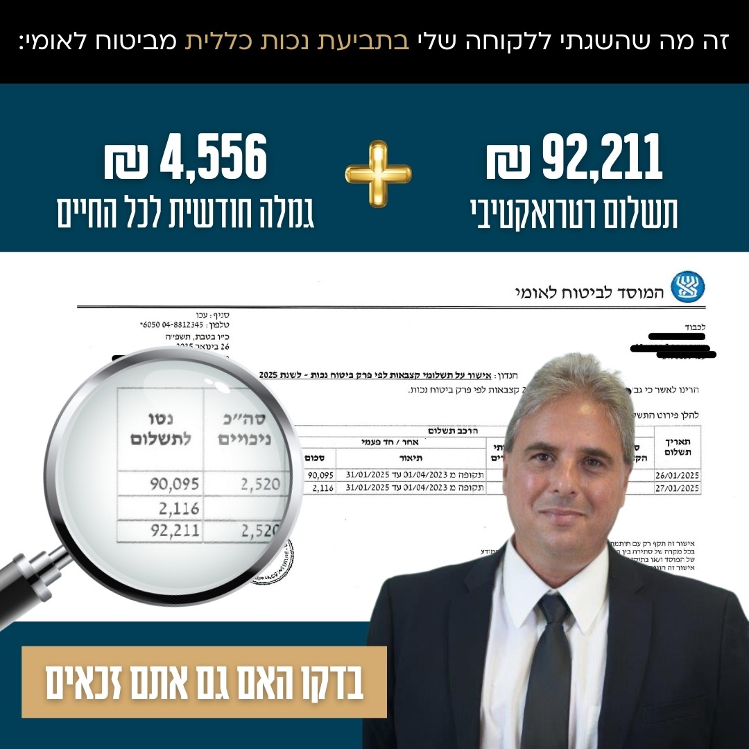 עו"ד שרון זוהר - ביטוח לאומי ותביעות נזיקין Facebook ad