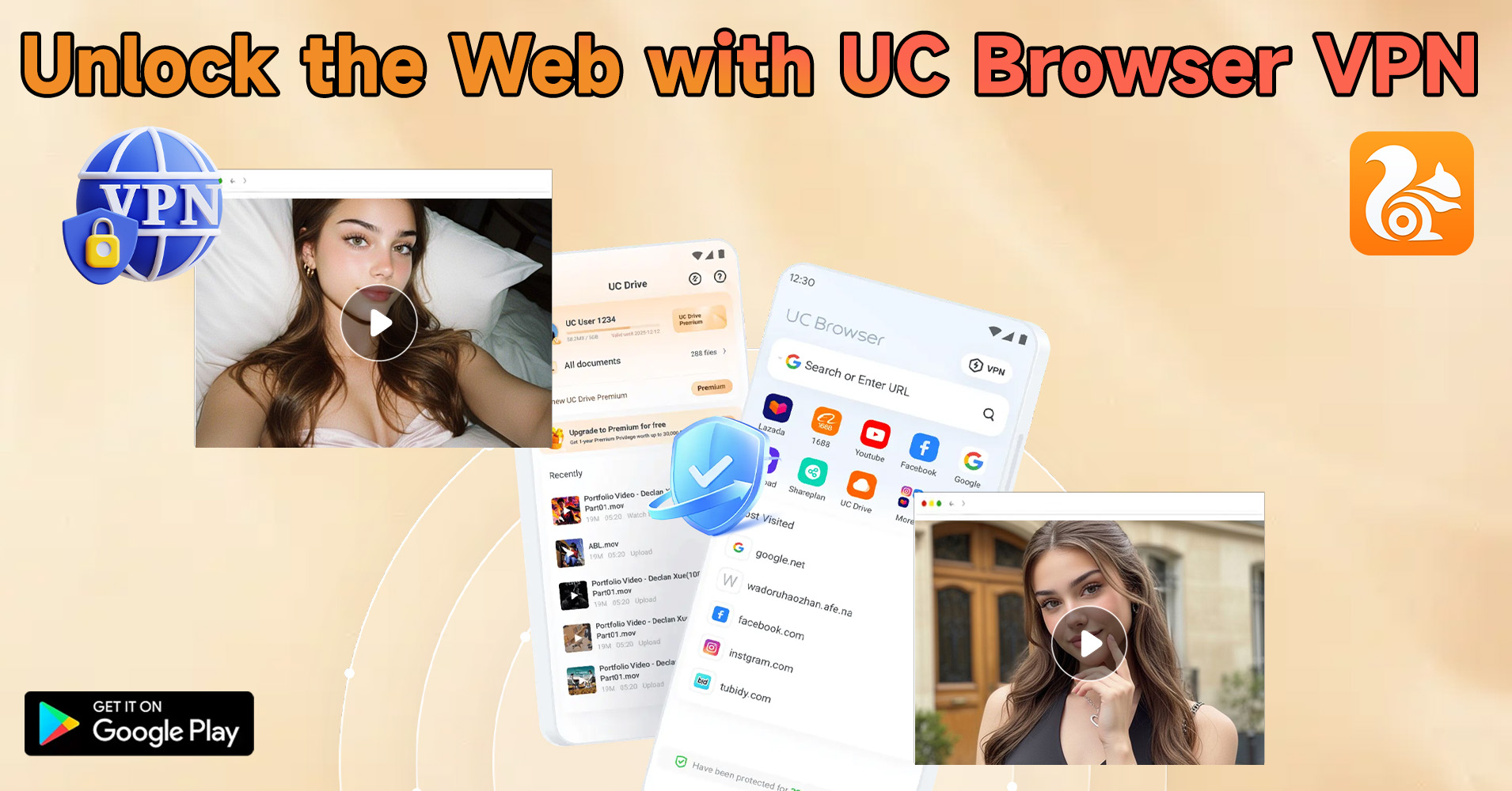 UC Browser5 Facebook ad: UC Browser-Safe, Fast, Private