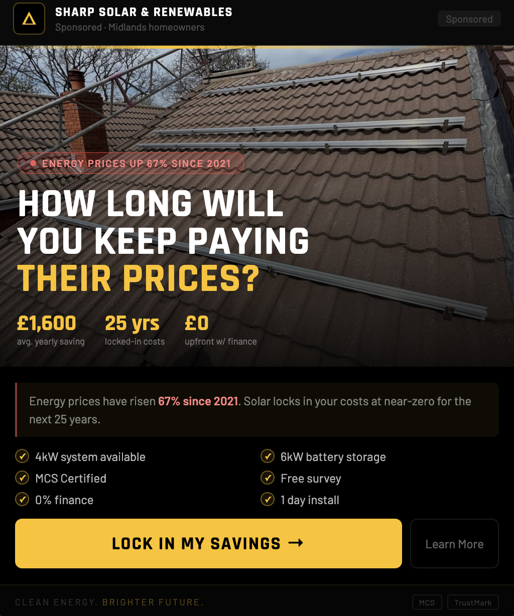 Sharp-Renewables Facebook ad