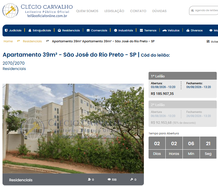 Leilão Oficial Online Facebook ad: Leilão judicial eletrônico