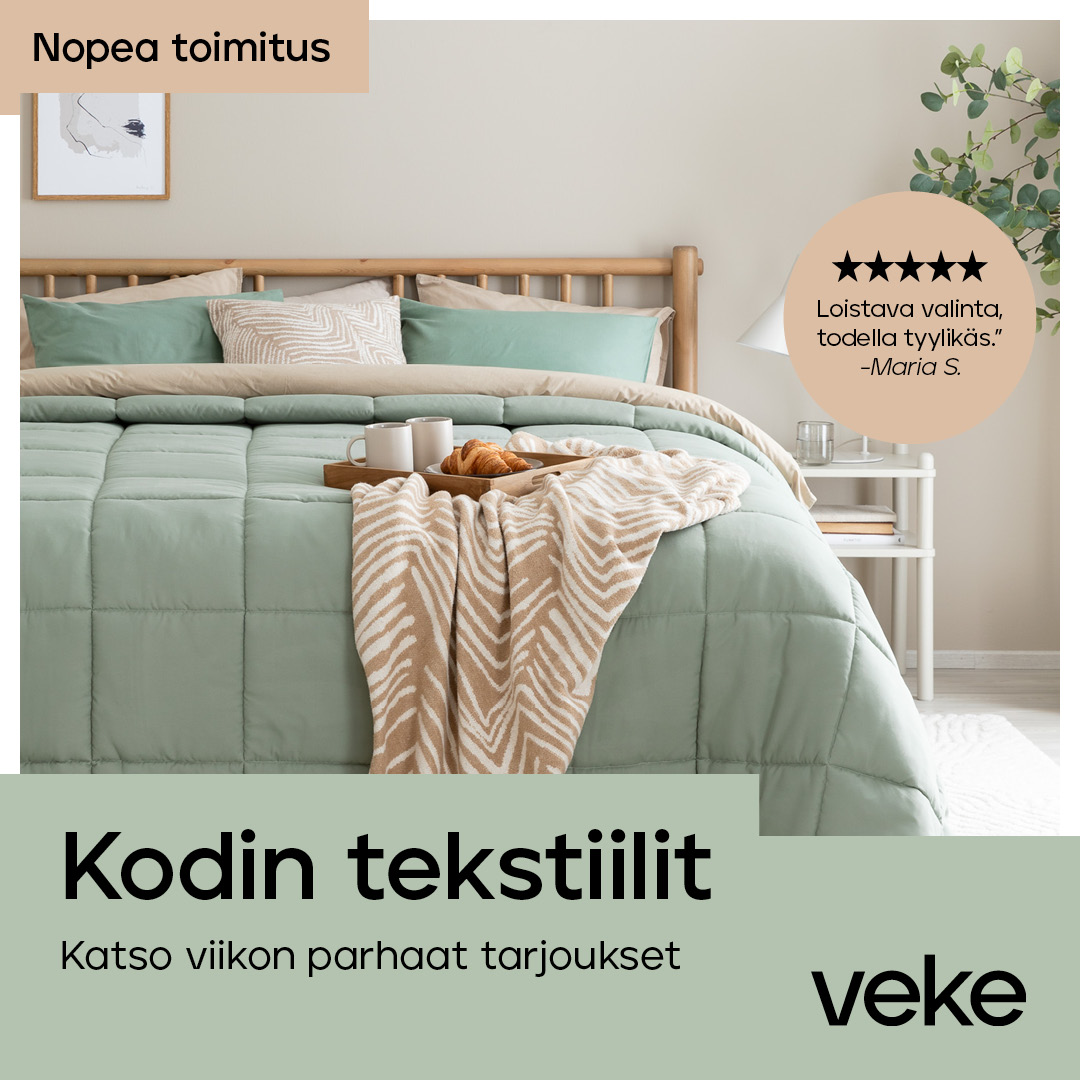 Veke.fi Facebook ad: Viikon parhaat tekstiilitarjoukset