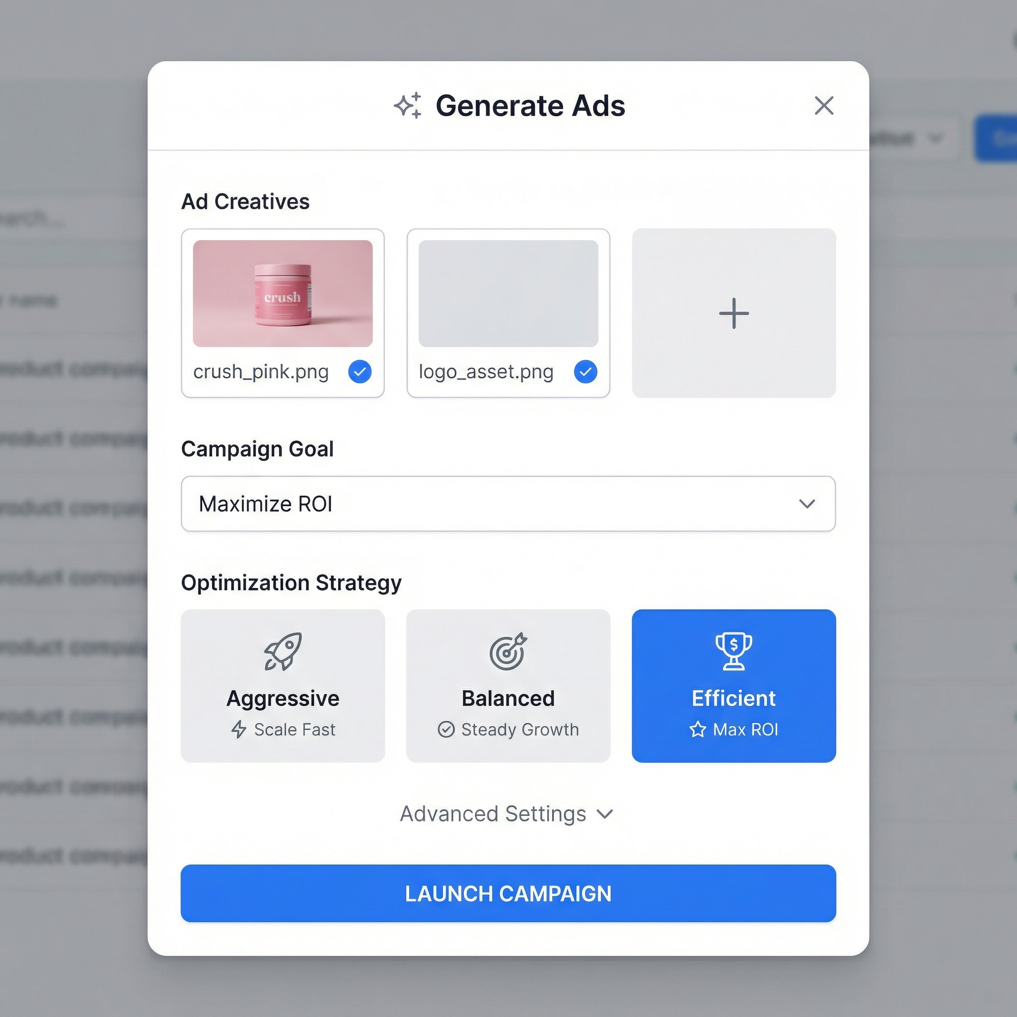 trycrush.ai Facebook ad