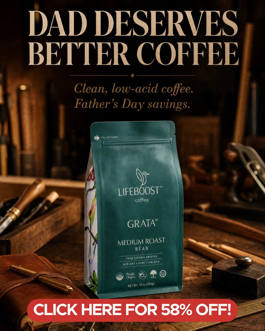 Lifeboost Coffee Facebook ad