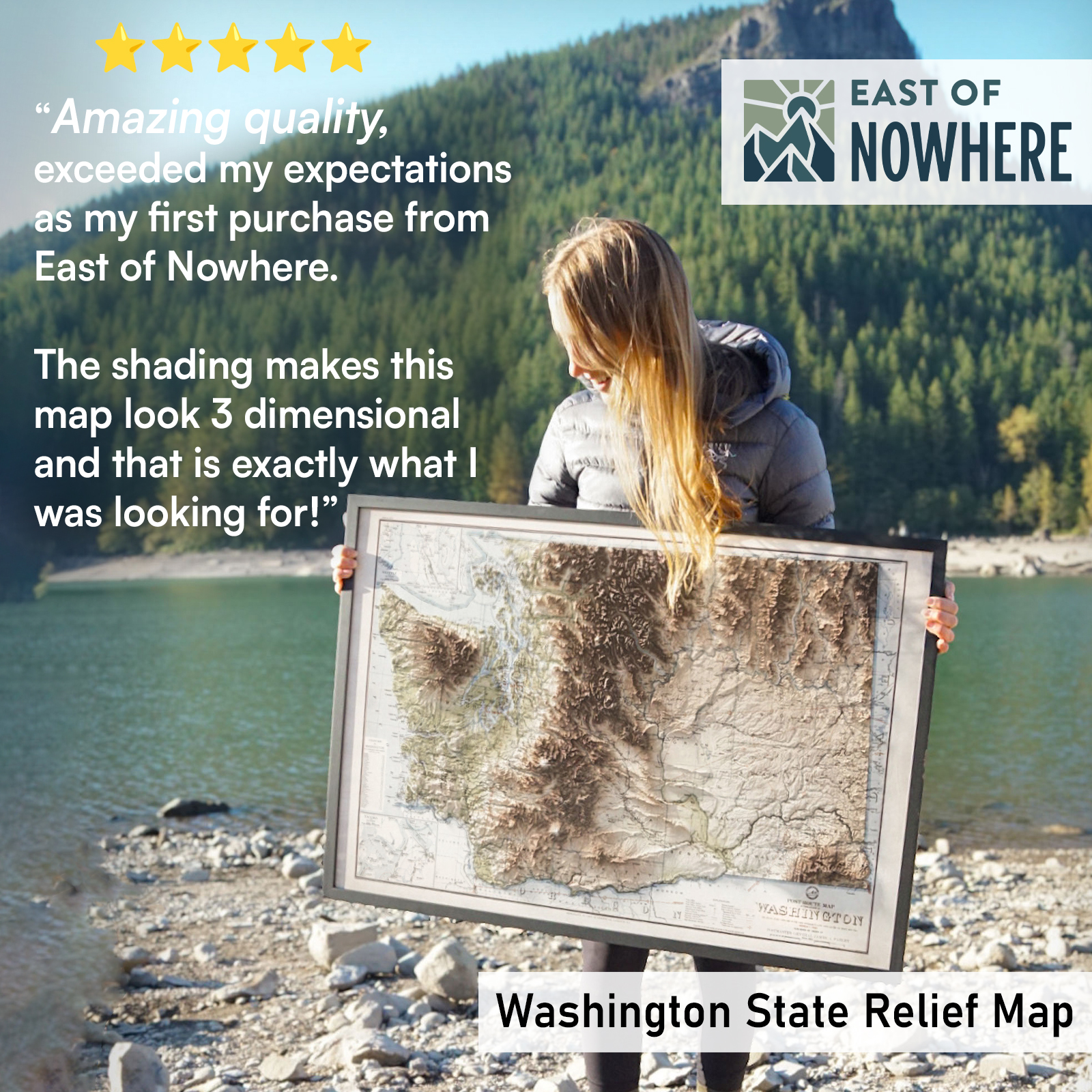 East of Nowhere Maps Facebook ad: Topographic Map Posters