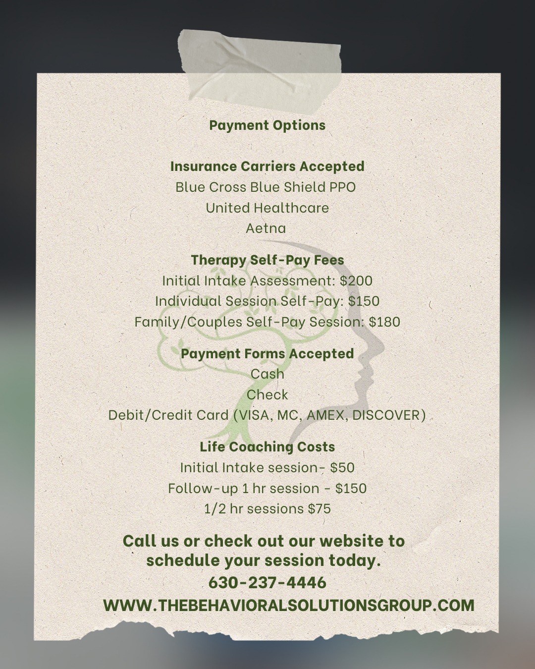 The Behavioral Solutions Group Facebook ad: We offer psychological services for individuals, kids…