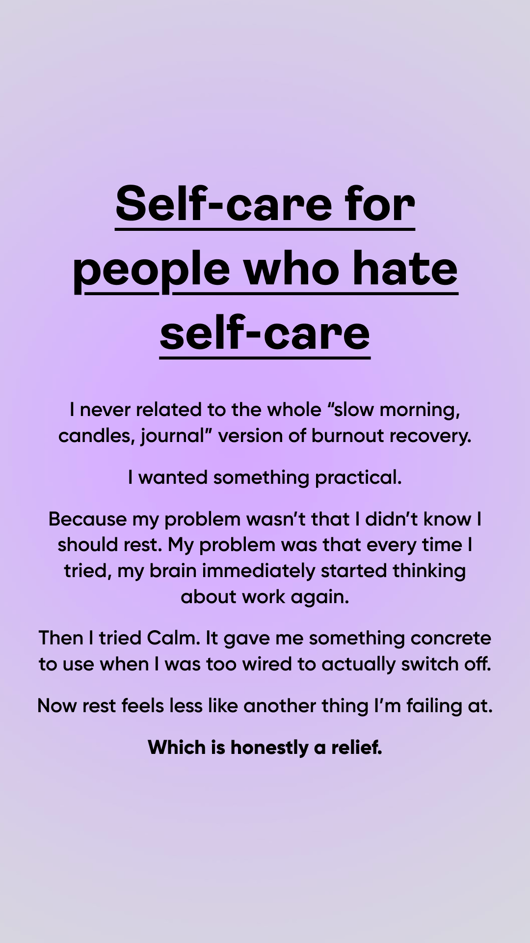 Calm Facebook ad