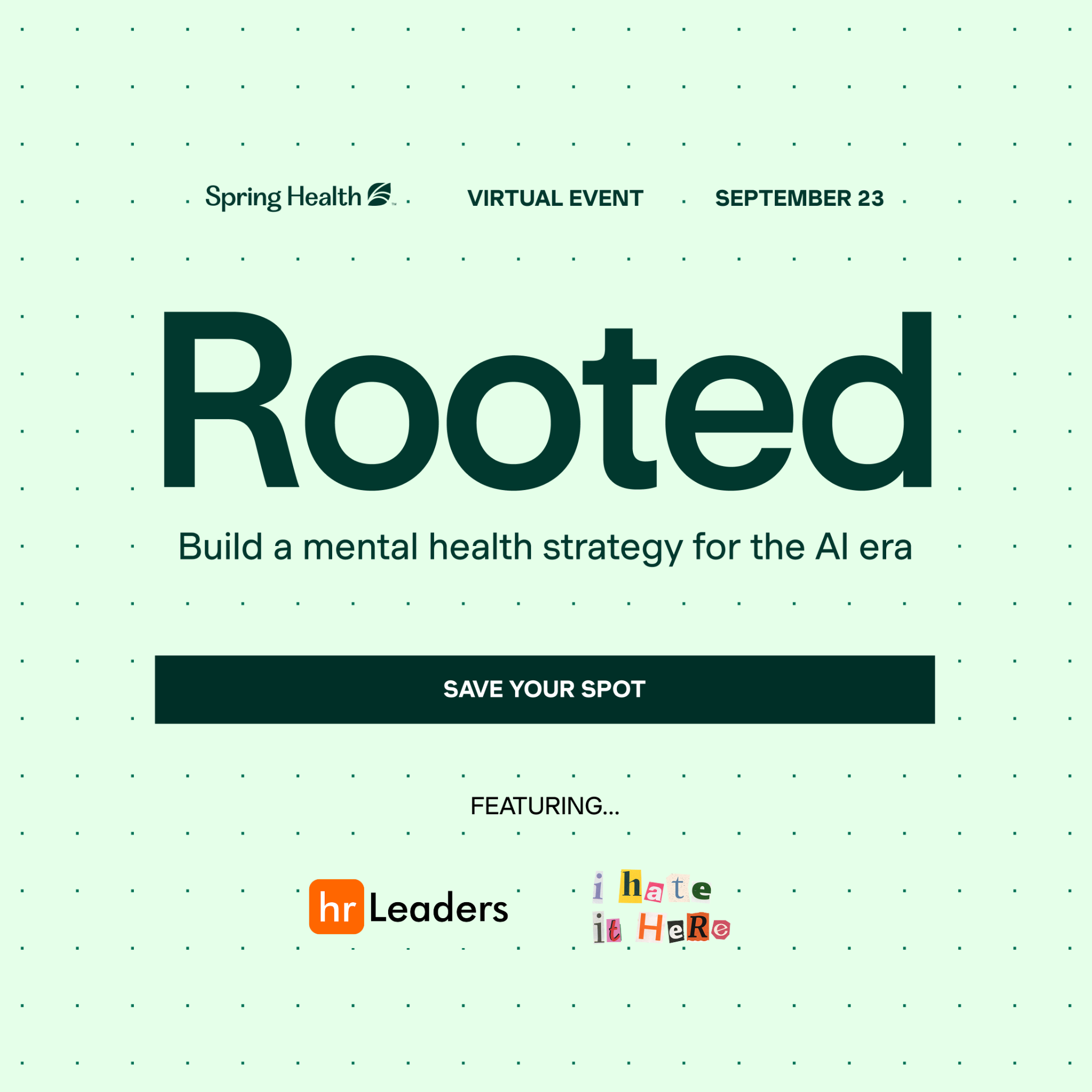 Spring Health Facebook ad: Rooted brings HR and benefits leaders together to…