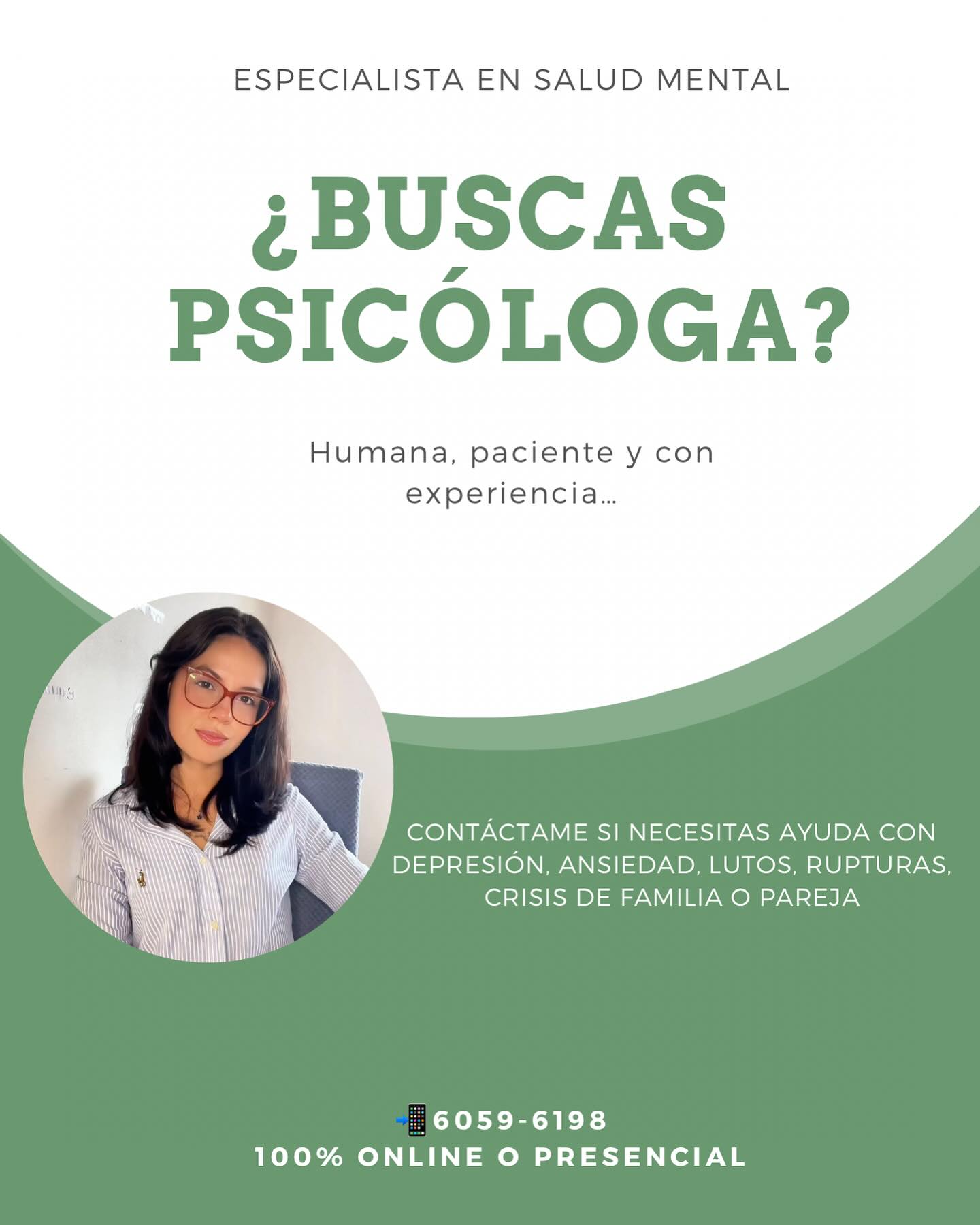 Psico Stephanie Abarca Facebook ad: empezar es el primer paso para la superación