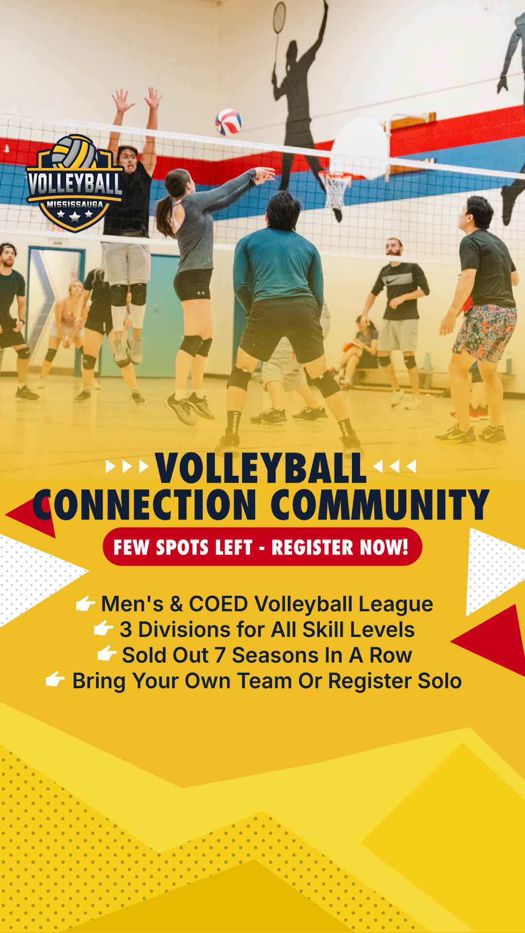 Volleyball Mississauga Facebook ad: Early Pricing on Adult Volleyball!