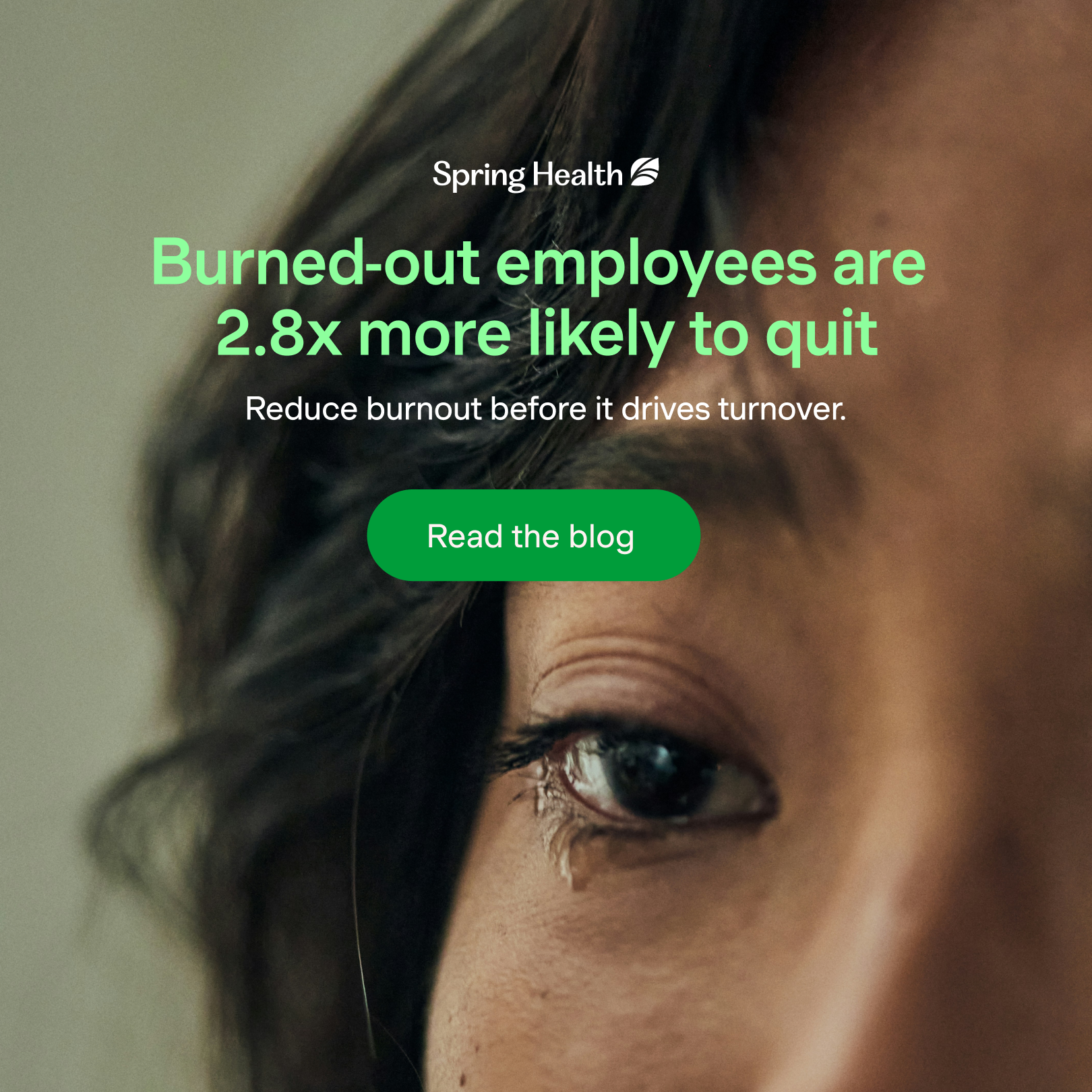 Spring Health Facebook ad: Spot burnout risk before it becomes turnover
