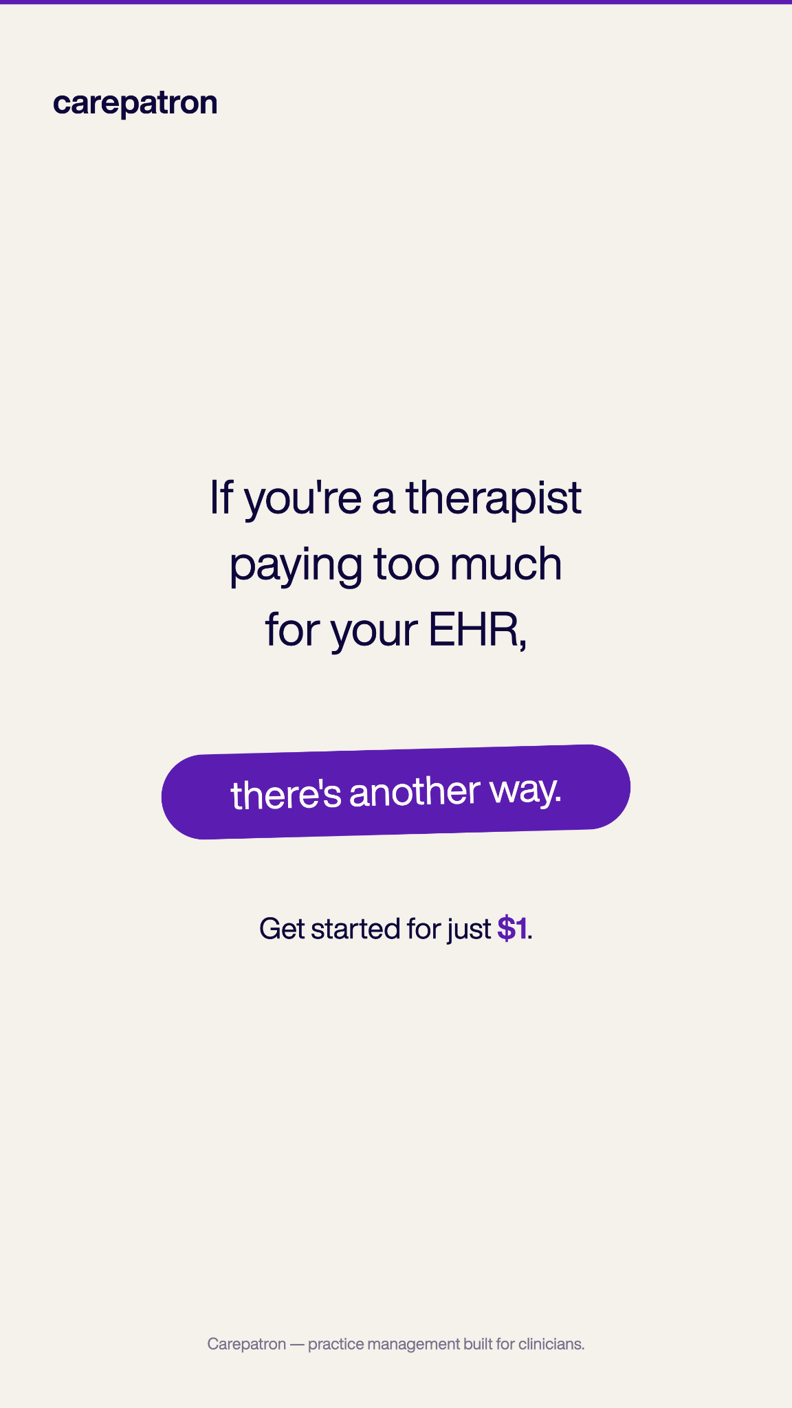 Carepatron Facebook ad from Jun 1, 2026