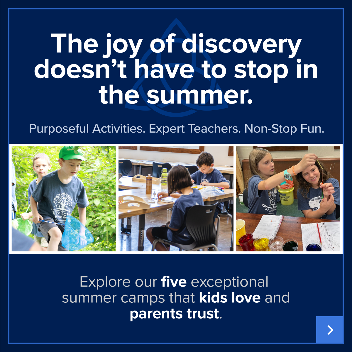 Trinity School at River Ridge Facebook ad: Is the world your child’s canvas?