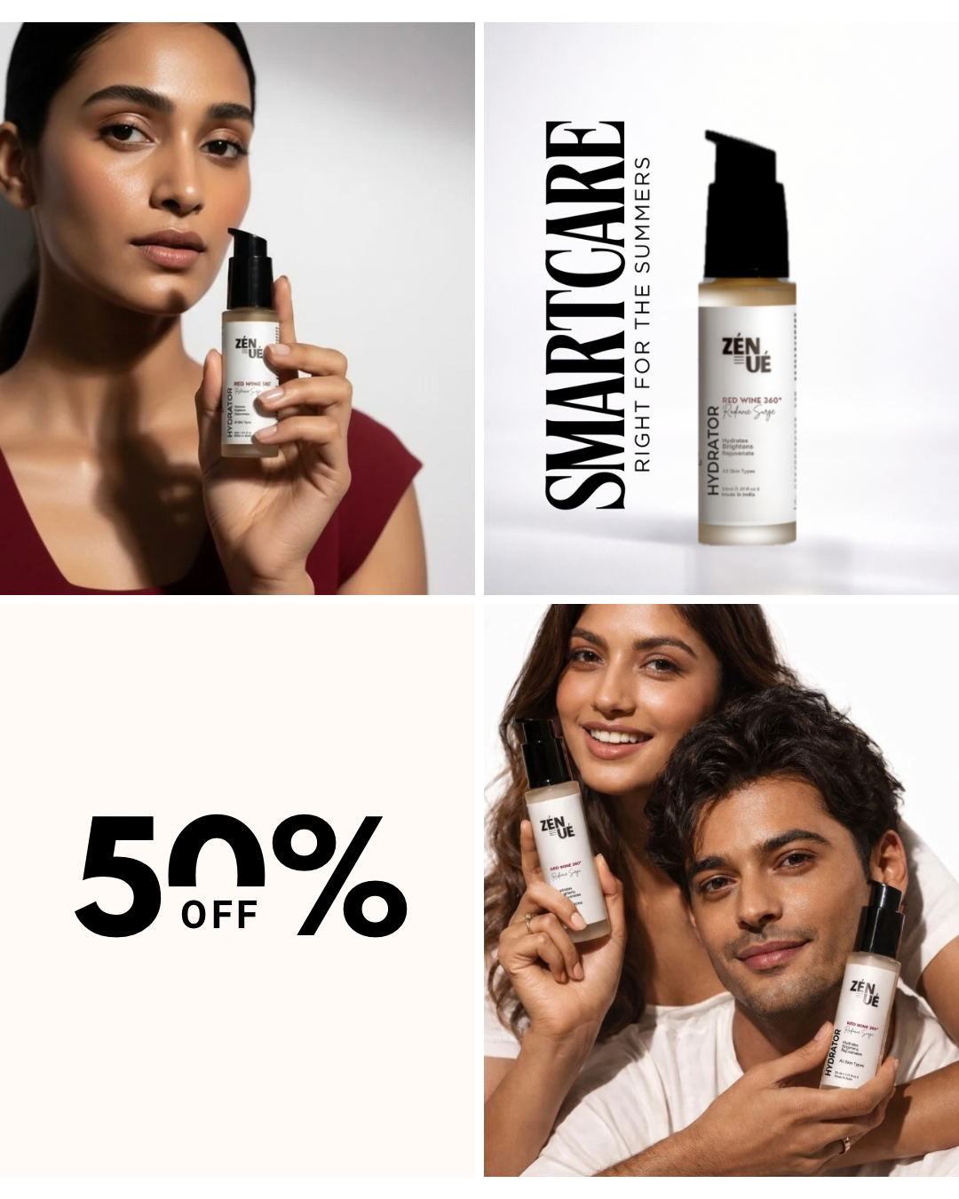 Zenuebeauty Facebook ad: Get 50% OFF on ZENUE'S RADIANCE SURGE Hydrator…
