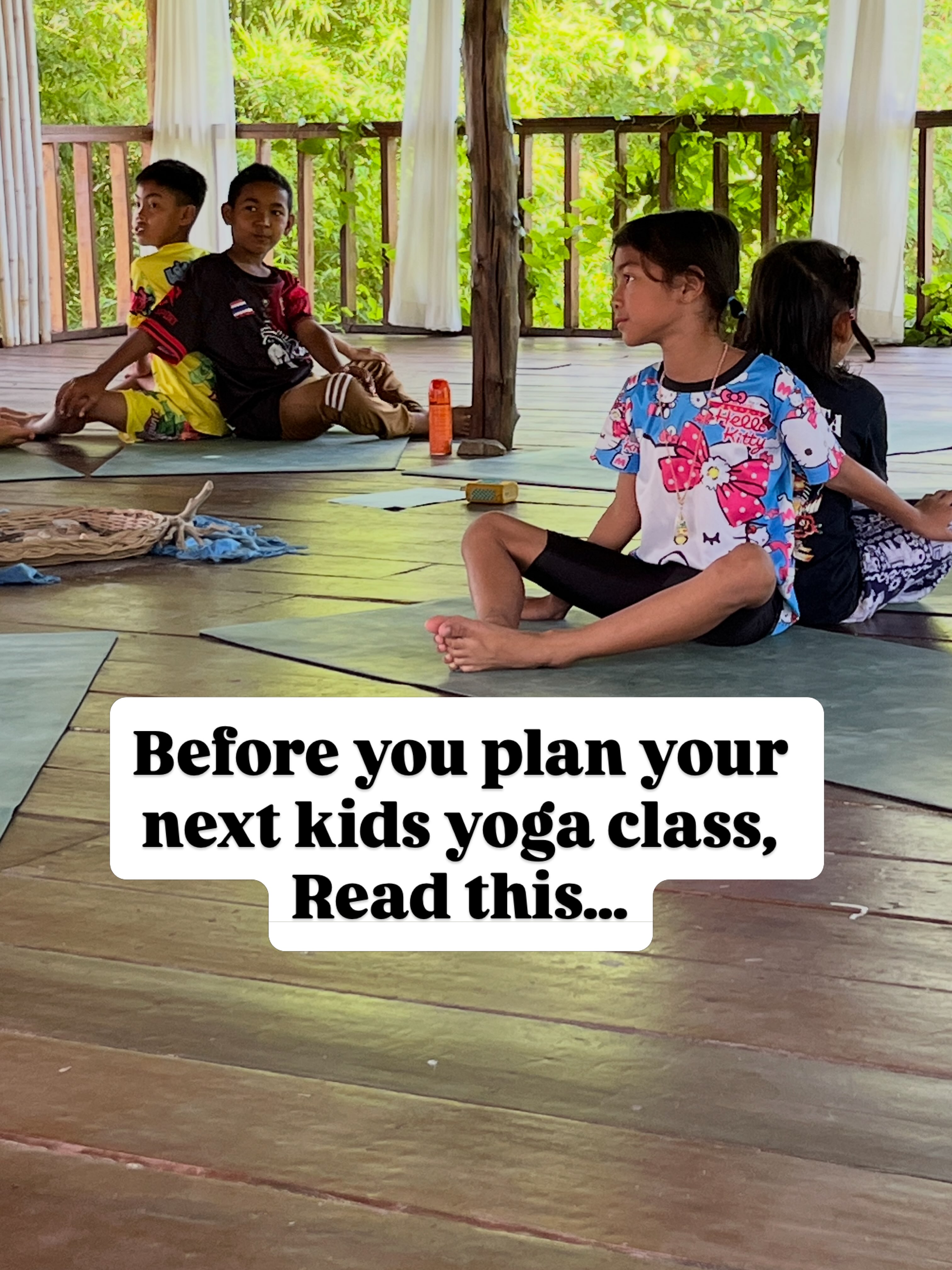 Divine Light Yoga Facebook ad: Before you plan your next kids yoga class…