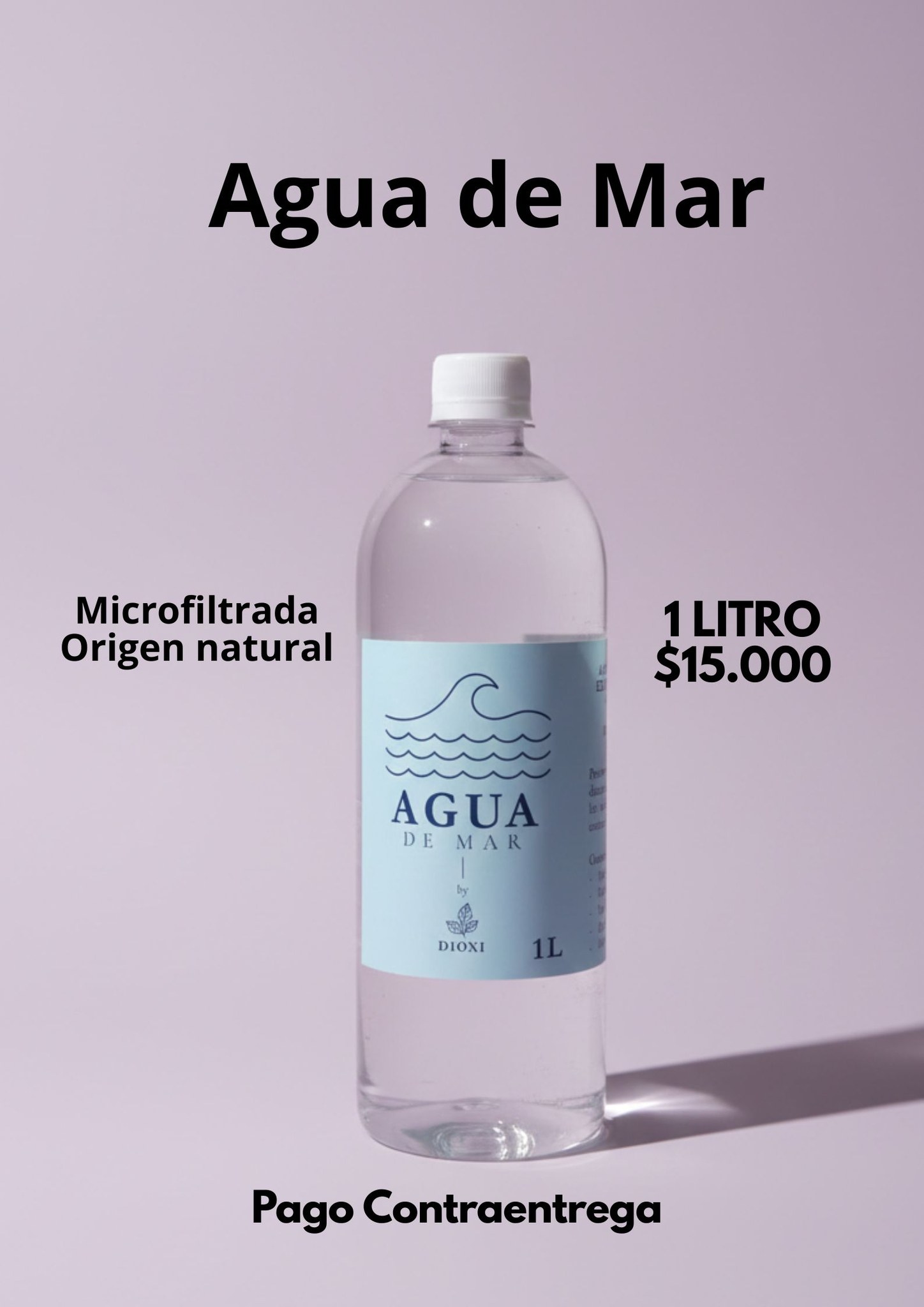 DioxiColombia Facebook ad: Agua de mar microfiltrada