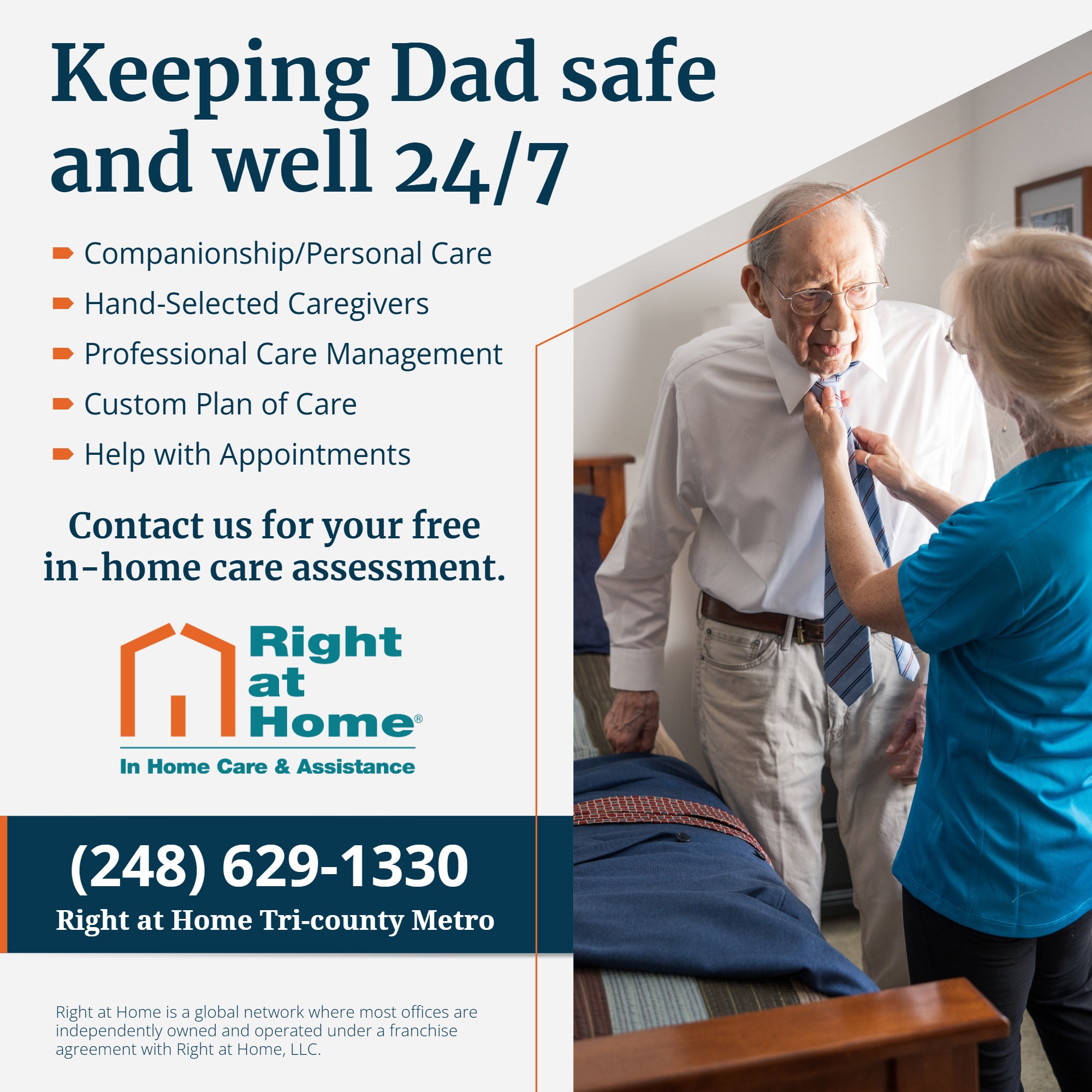 Right at Home of Detroit Metro Facebook ad: Right at Home provides trusted in-home care for…