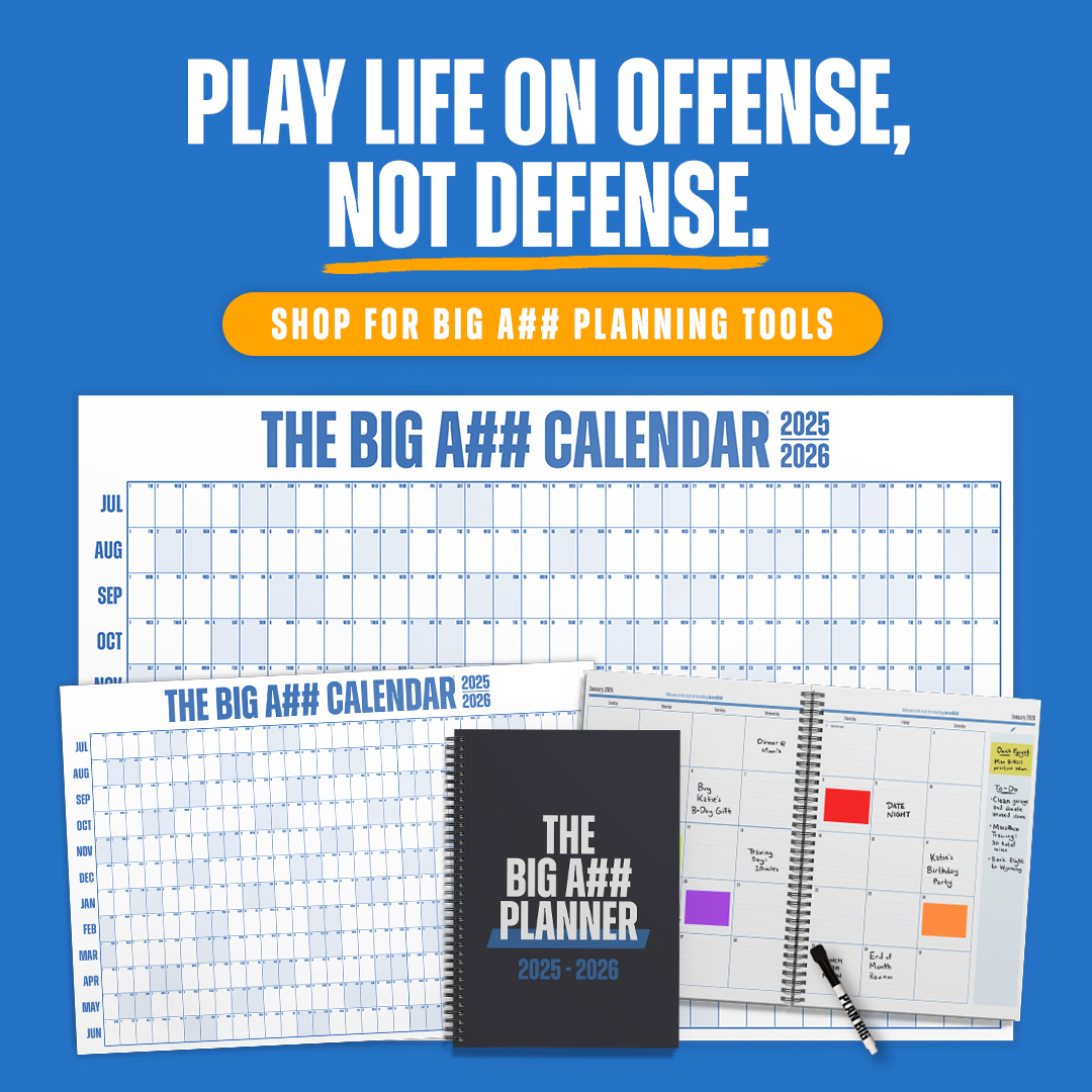 Thebigasscalendar Facebook ad: You're 42% more likely to achieve your goals…