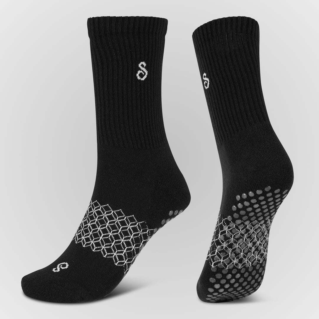 HipSwan socks Facebook ad: Elevated Pilates grip socks for men and women…