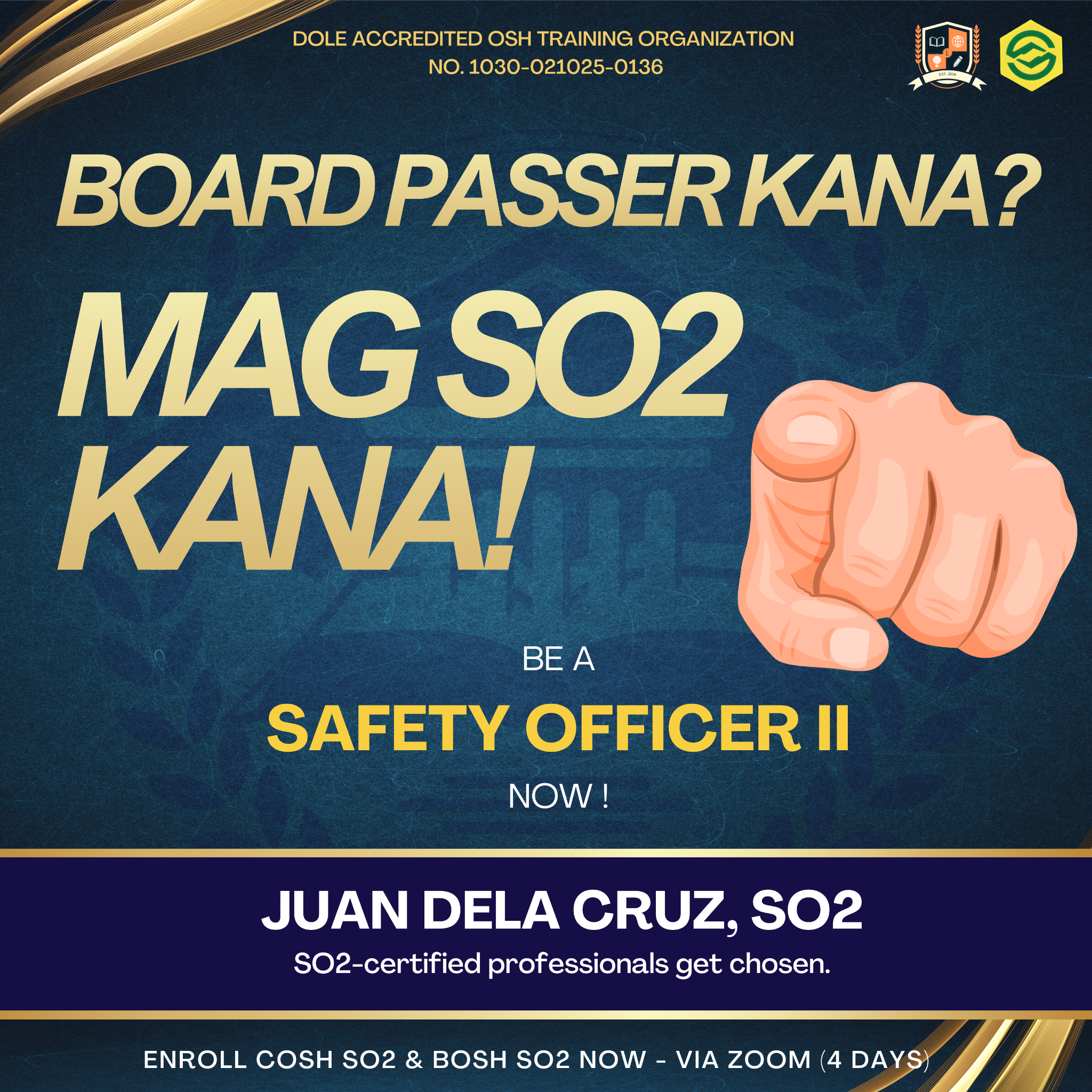 Engineering Insight Hub Facebook ad: Be a Certified Safety Officer 2 now!