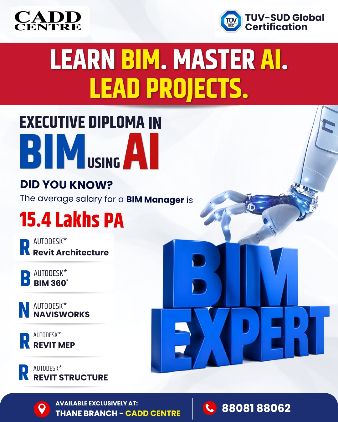 CADD Centre Thane-Airoli-Dombivali Facebook ad: Avg. Package of BIM Manager is 15.4 LPA