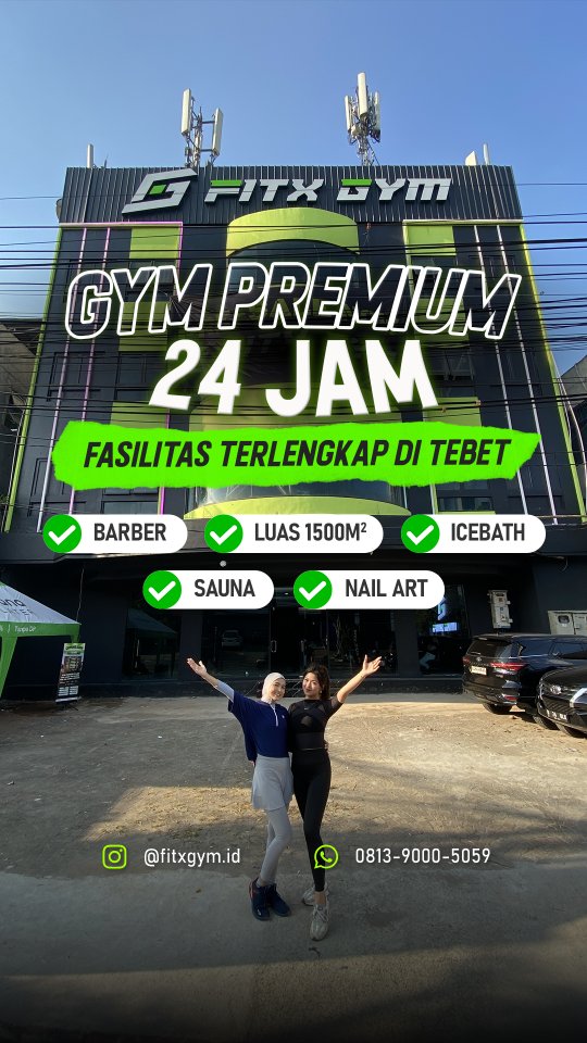 FITX GYM Facebook ad: GYM DENGAN LUAS 1500m2 YANG BUKA 24 JAM…