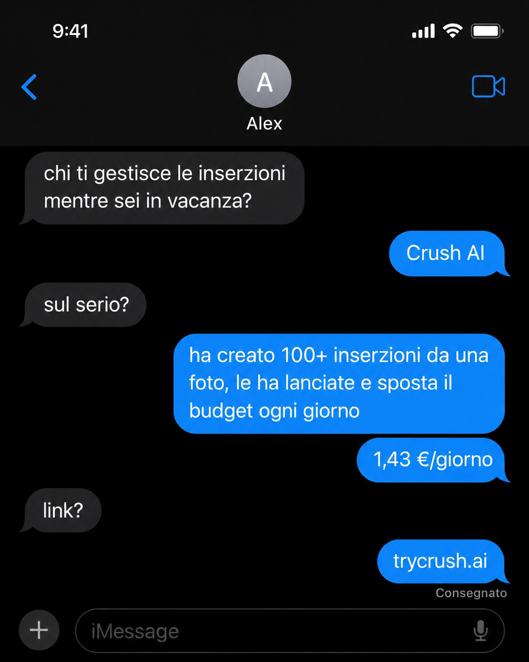 trycrush.ai Facebook ad: In vacanza, chi gestisce le tue inserzioni?